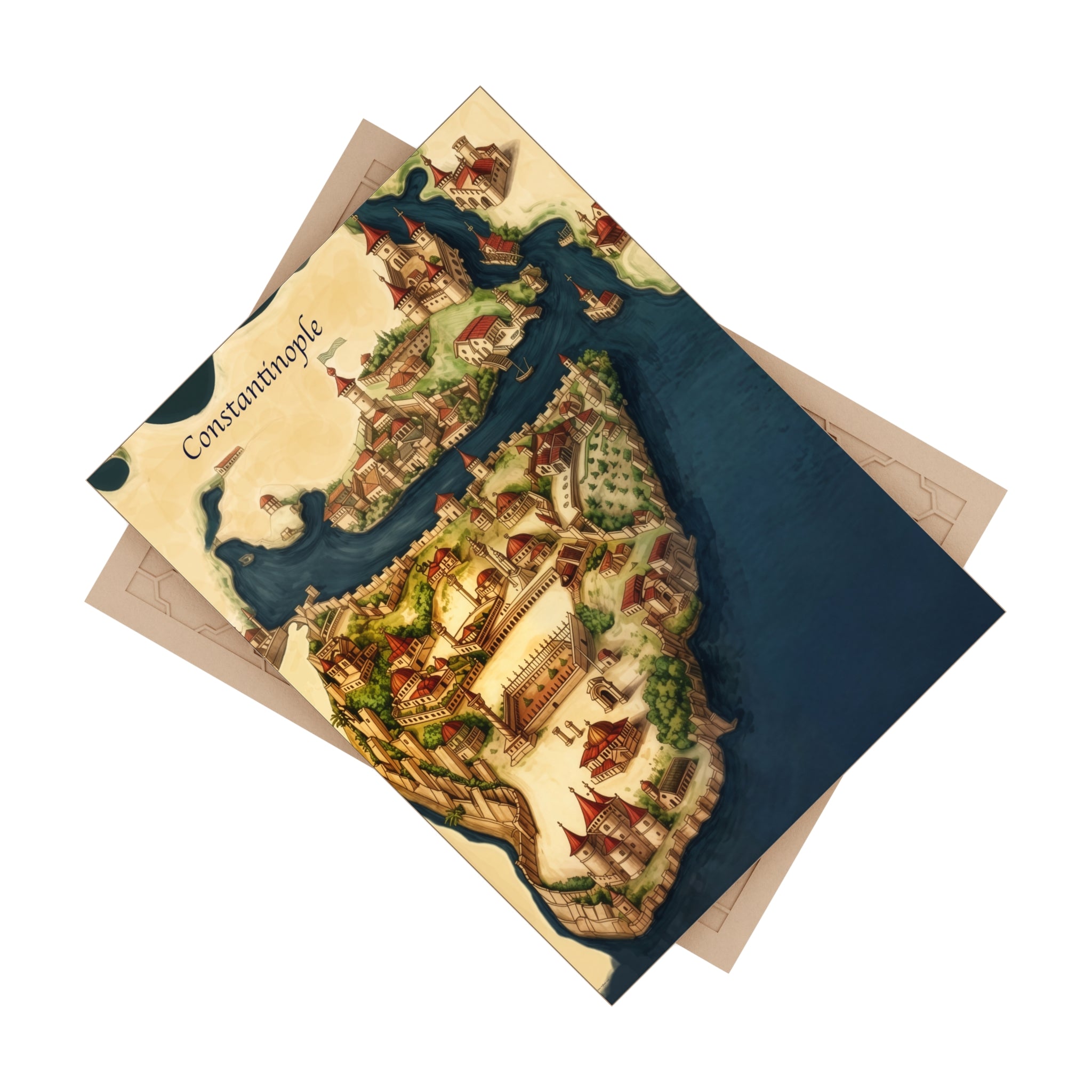 Vintage Constantinople Map Ceramic Tile