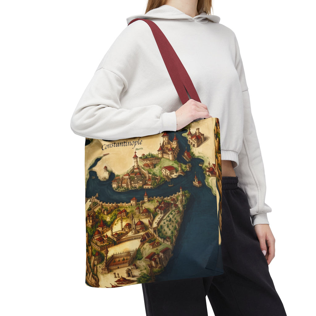 Constantinople Map Tote Bag — Vintage Cityscape All-Over Print