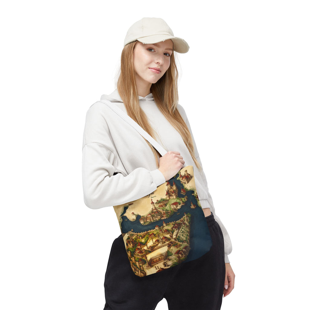Constantinople Map Tote Bag — Vintage Cityscape All-Over Print