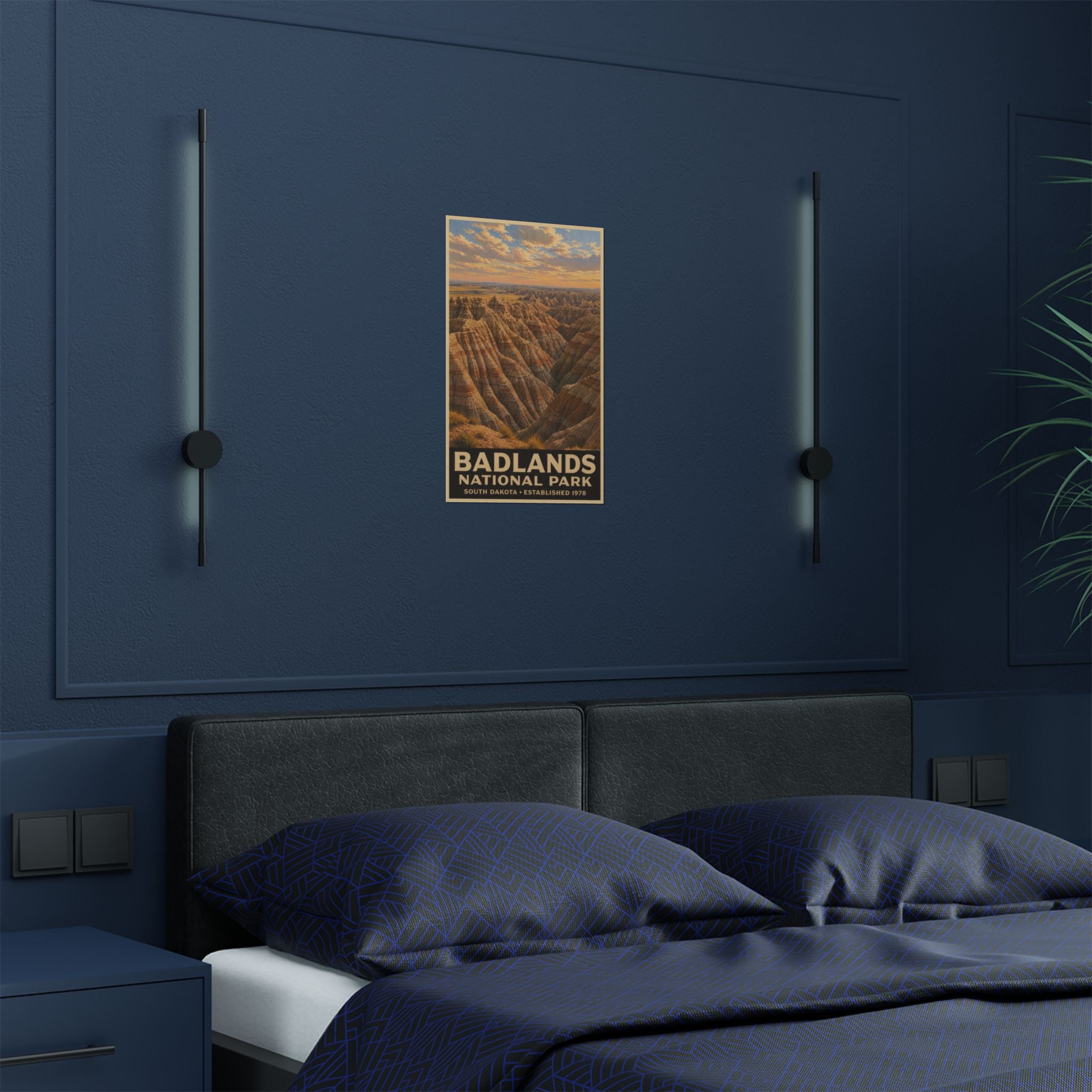 Badlands National Park Satin Poster — Vintage Travel Wall Art (300gsm)