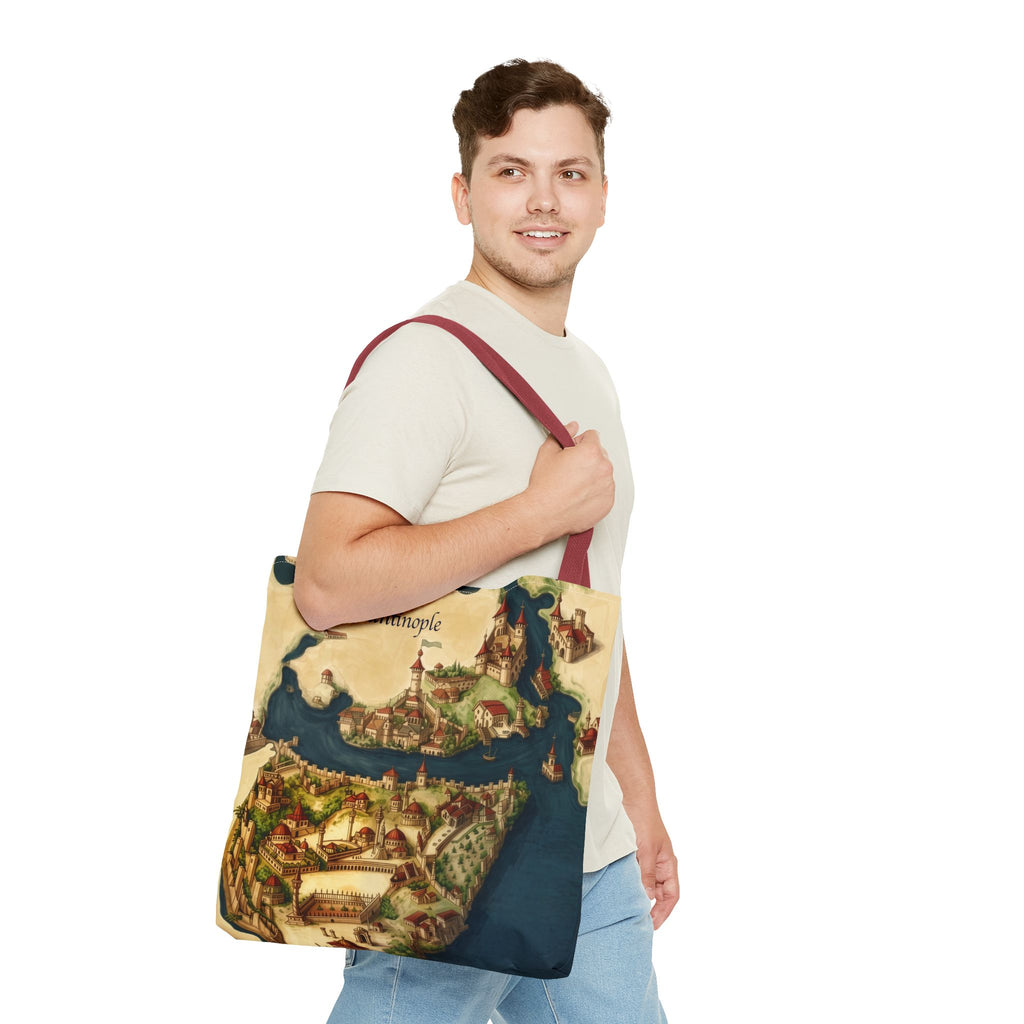 Constantinople Map Tote Bag — Vintage Cityscape All-Over Print