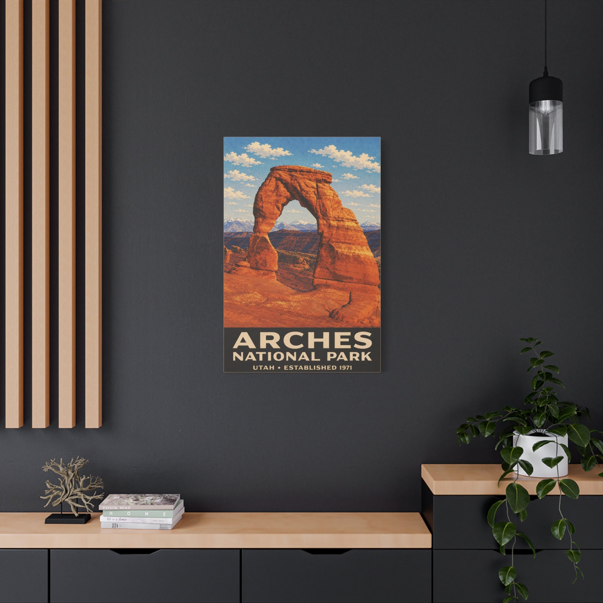 Arches National Park Vintage Poster Canvas Print — Matte Stretched Wall Art