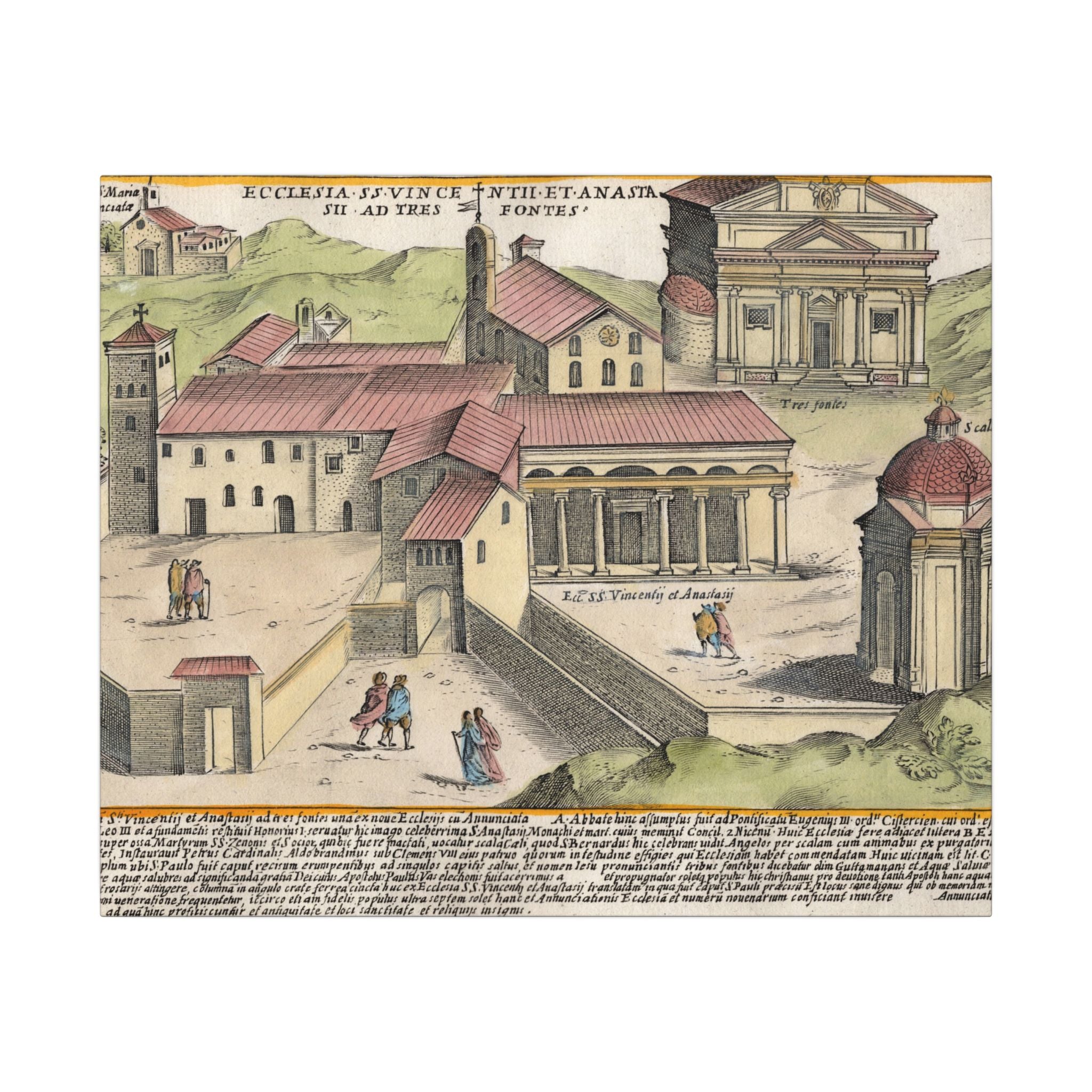 The Church of Saints Vincent and Anastasius at the Three Fountains Historic Canvas Wall Art