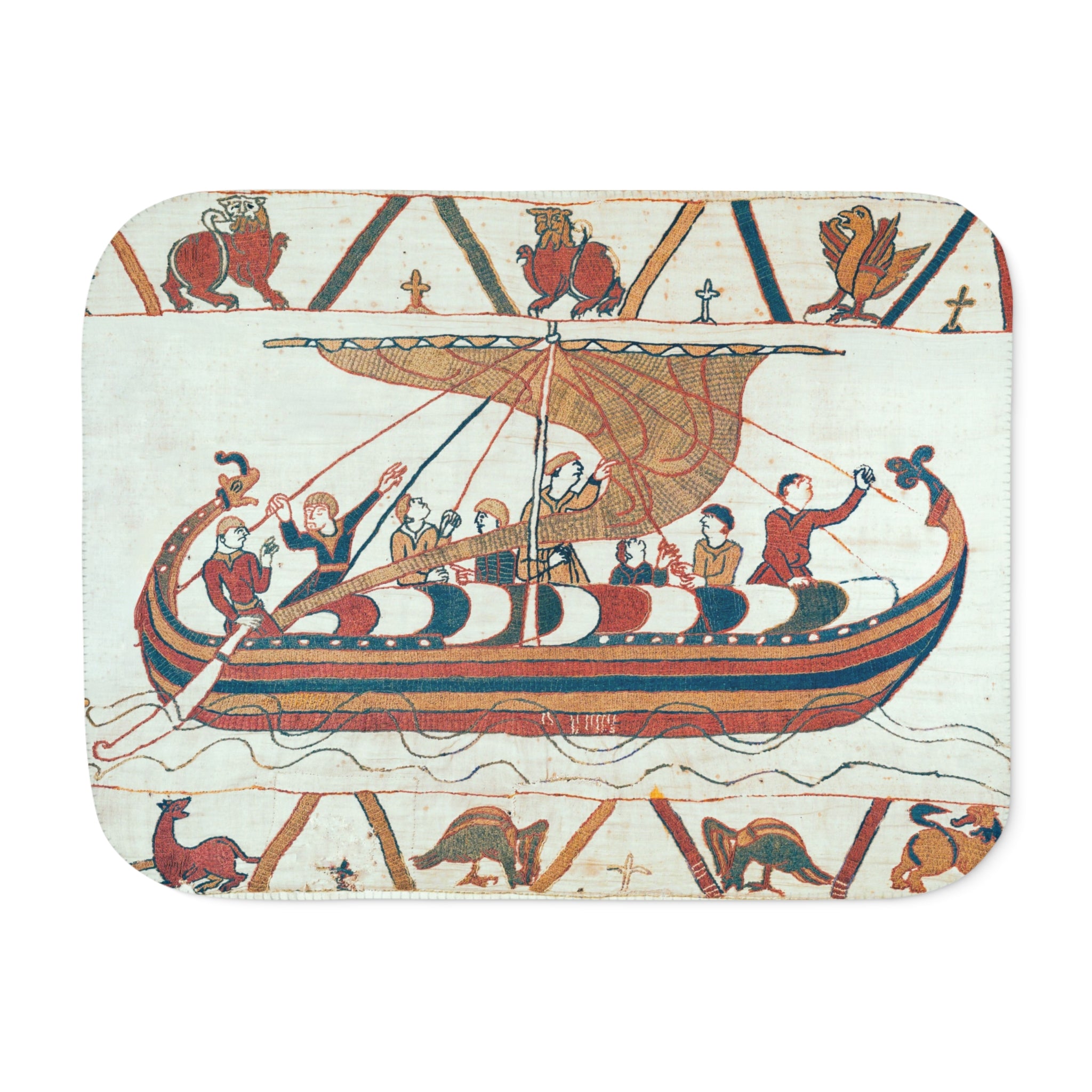 Bayeux Tapestry Norman Invasion Sherpa Blanket