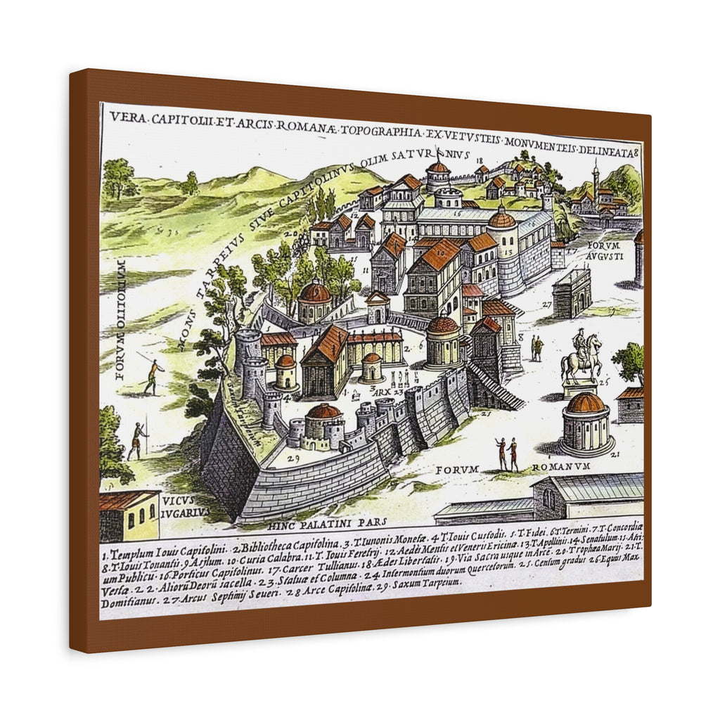 Capitoline Hill & Roman Forum, Ancient Rome Map Matte Canvas