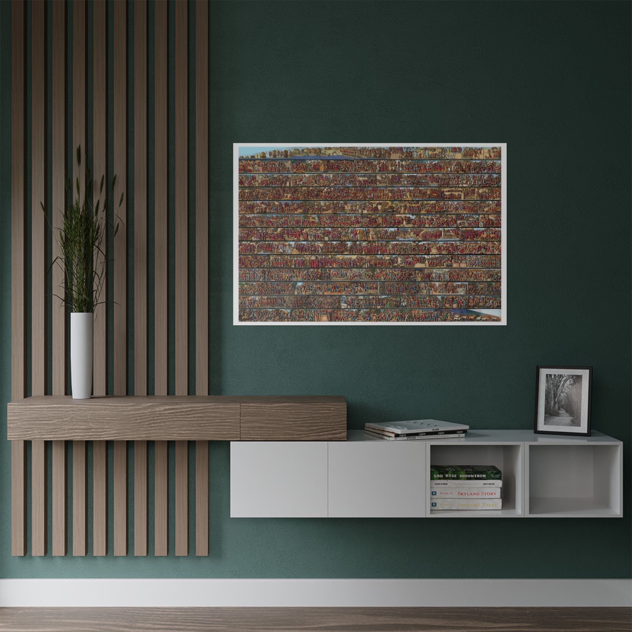 Colorized Trajan's Column Engraving Art Poster
