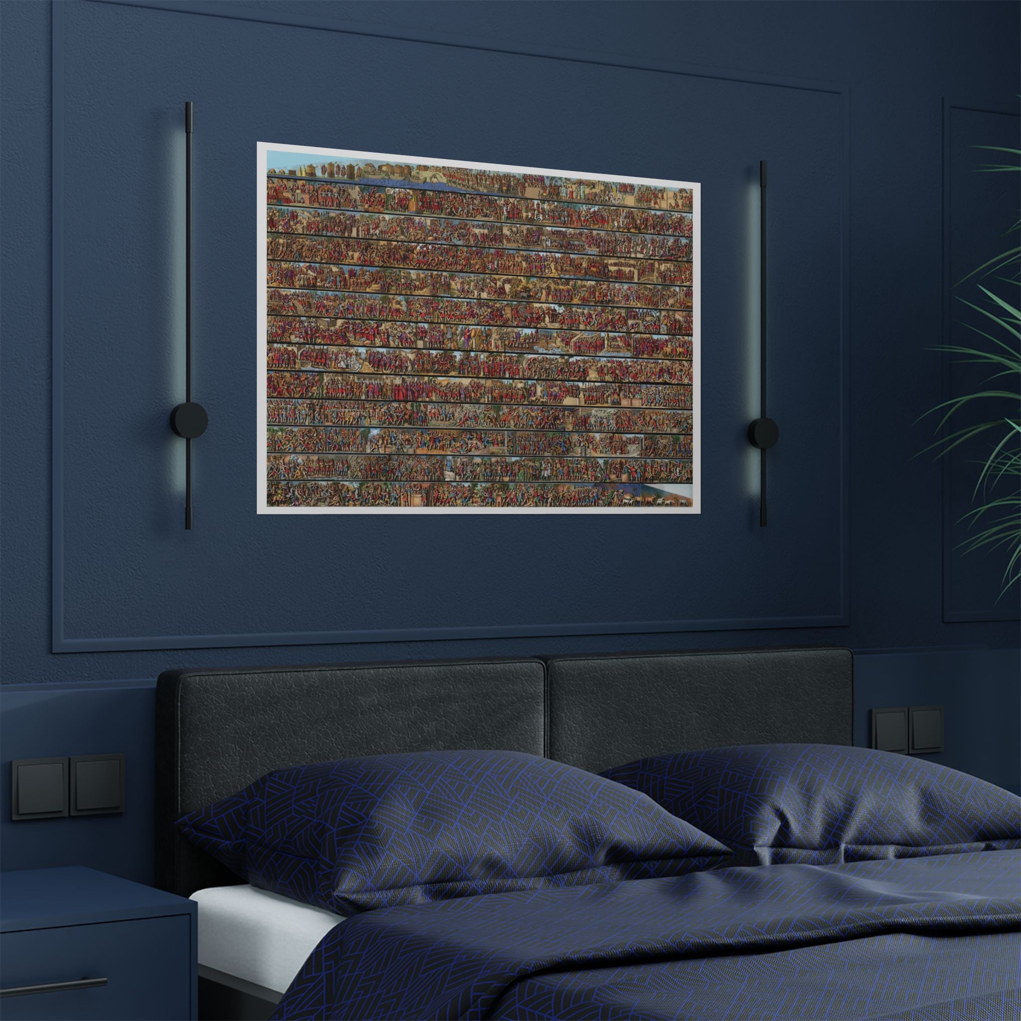 Colorized Trajan's Column Engraving Art Poster