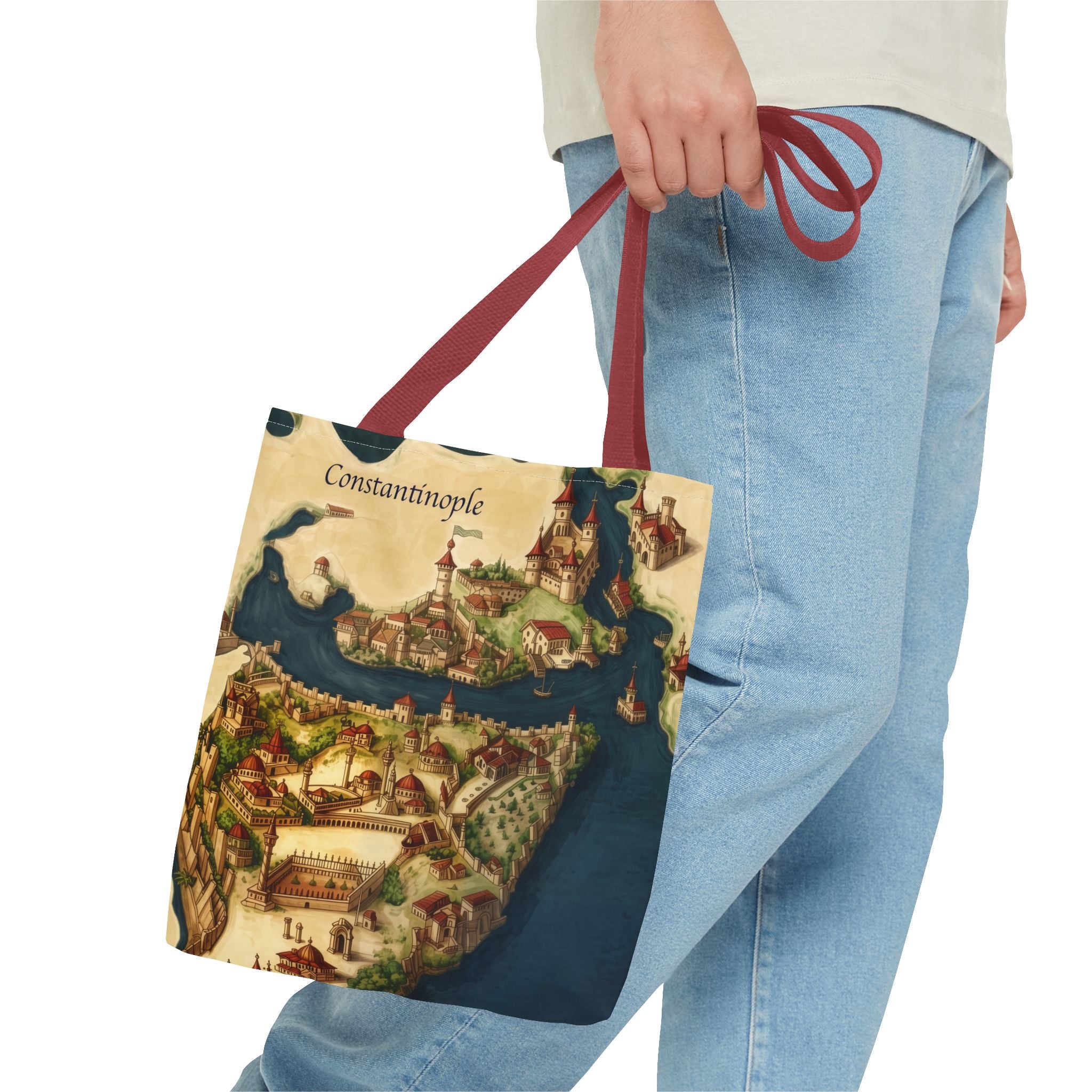 Constantinople Map Tote Bag — Vintage Cityscape All-Over Print