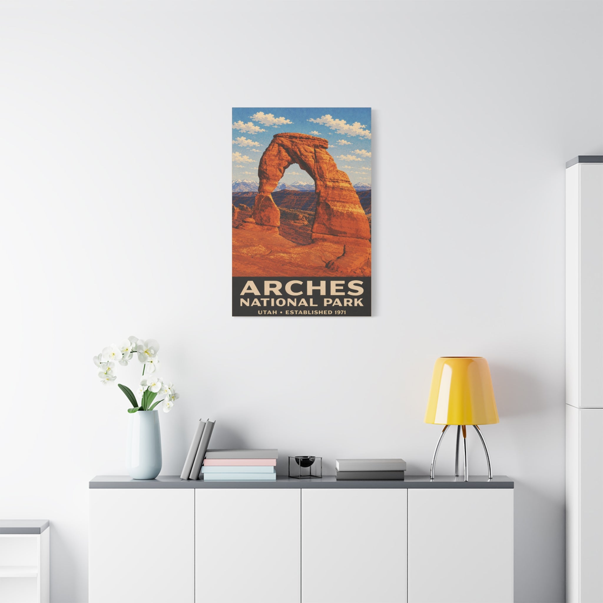 Arches National Park Vintage Poster Canvas Print — Matte Stretched Wall Art