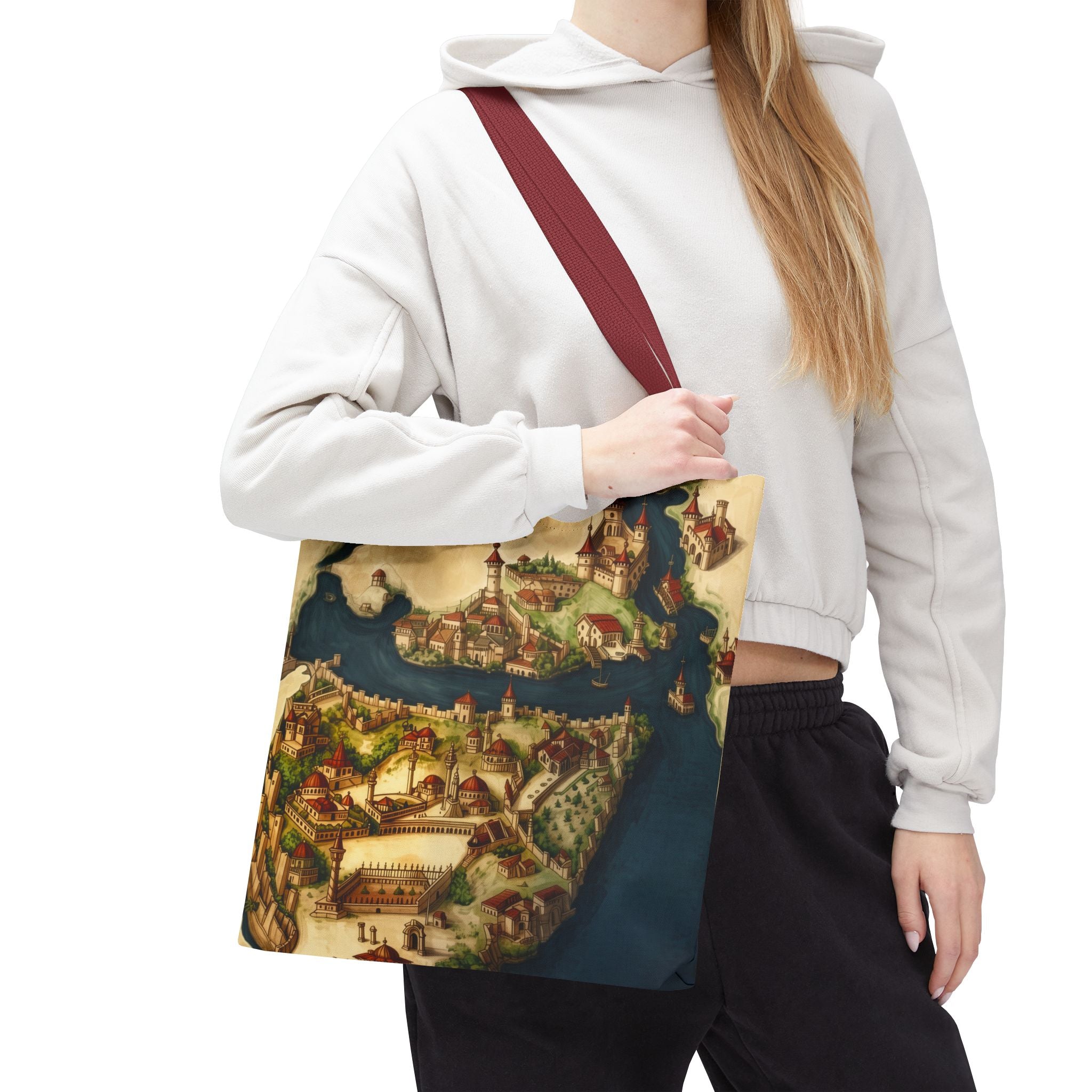 Constantinople Map Tote Bag — Vintage Cityscape All-Over Print