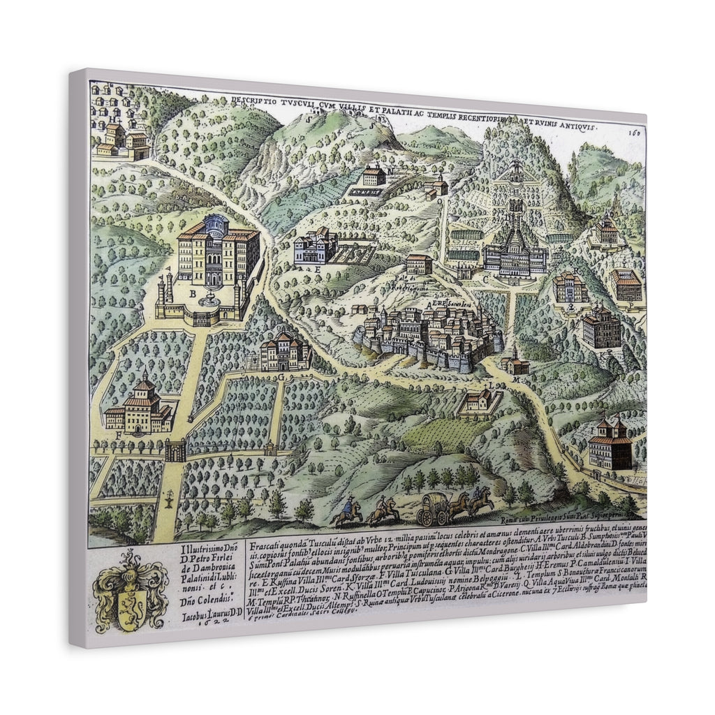Tusculum Map Matte Canvas | Historic Italian Cartography