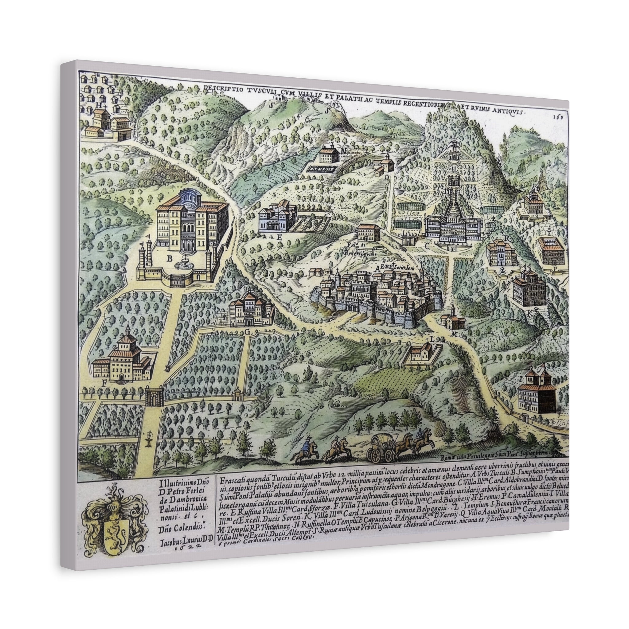 Tusculum Map Matte Canvas | Historic Italian Cartography