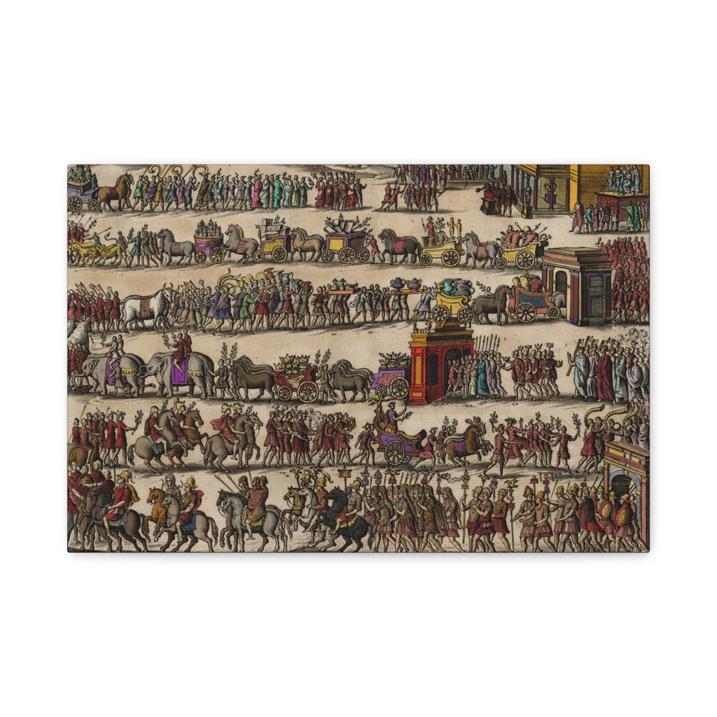 Roman Triumphal Procession Matte Stretched Canvas | Classical Antiquity Wall Art