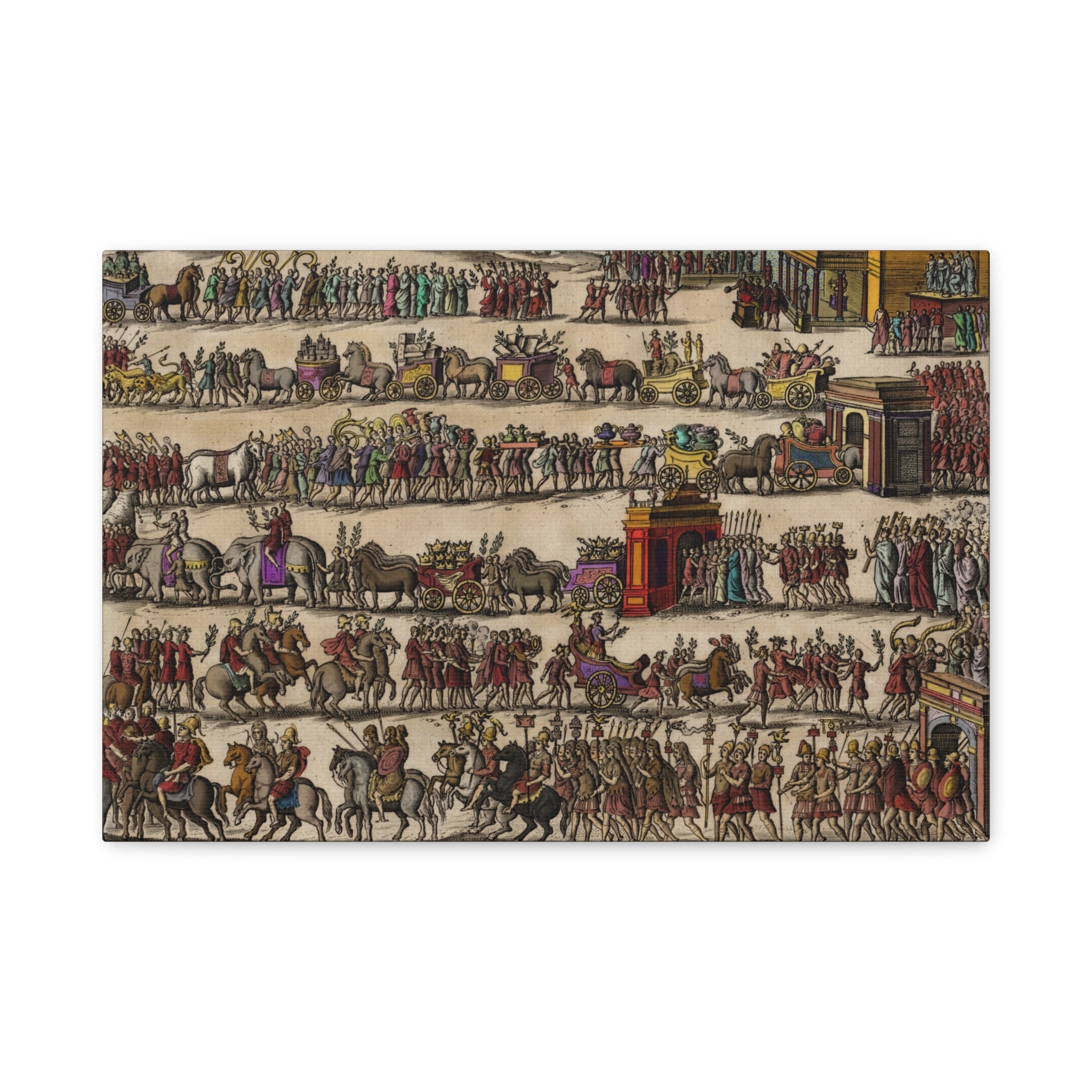 Roman Triumphal Procession Matte Stretched Canvas | Classical Antiquity Wall Art