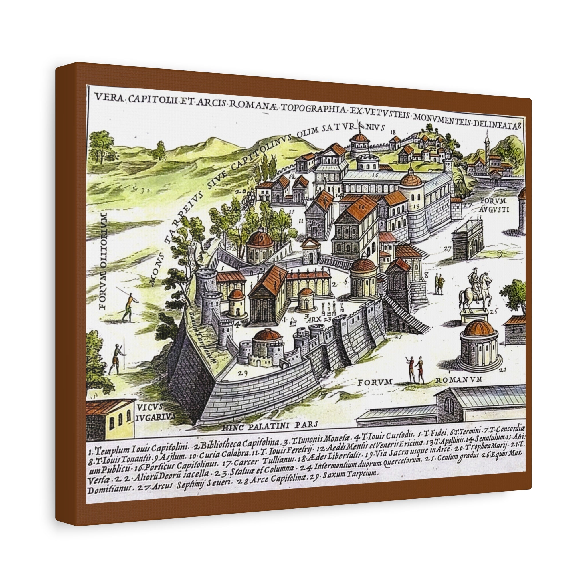 Capitoline Hill & Roman Forum, Ancient Rome Map Matte Canvas