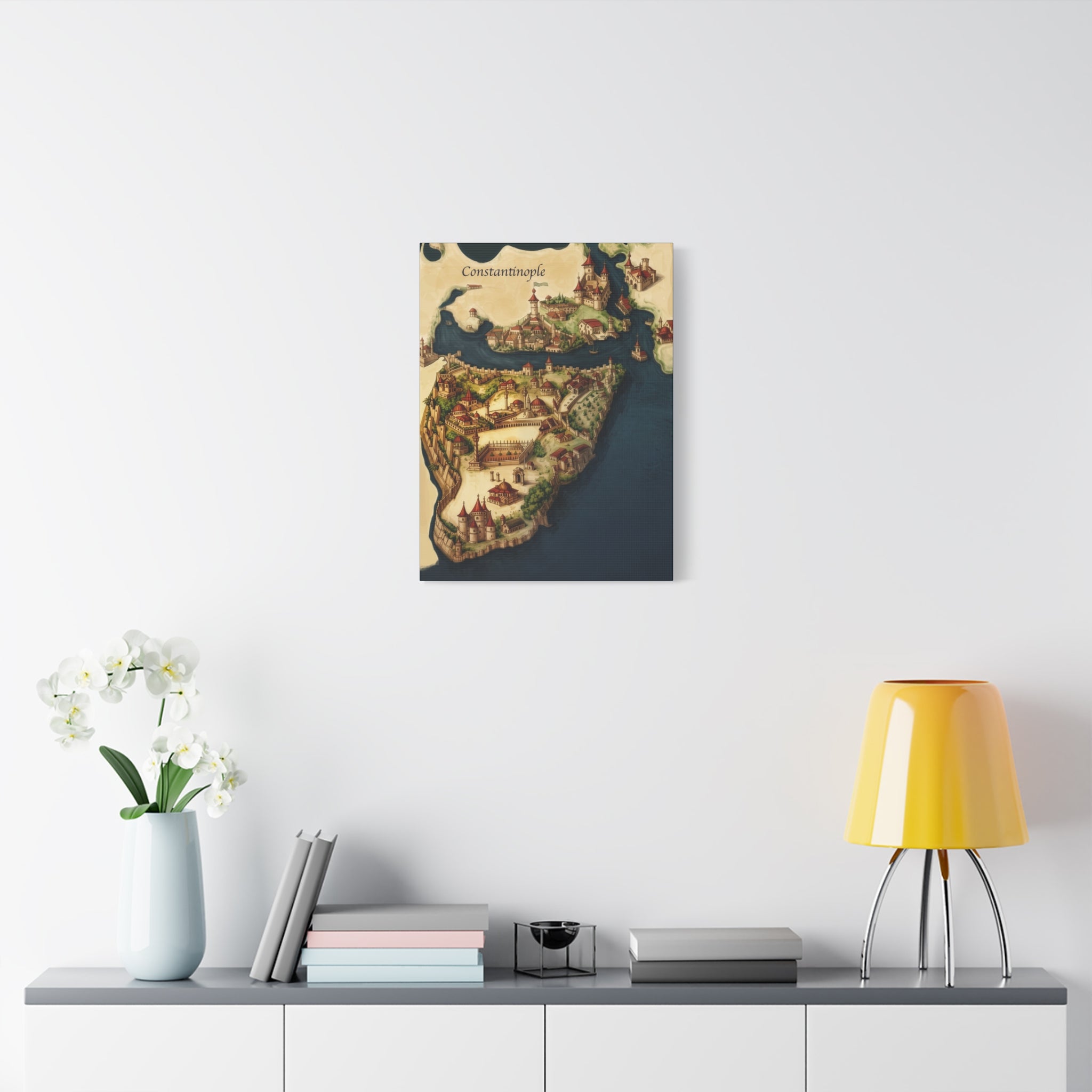 Constantinople Vintage Map Matte Canvas Print — Stretched 1.25"