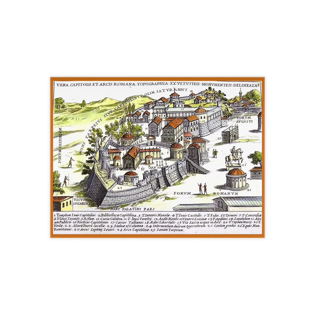 Capitoline Hill Ancient Rome Ceramic Tile | Roman Capitolium Depiction