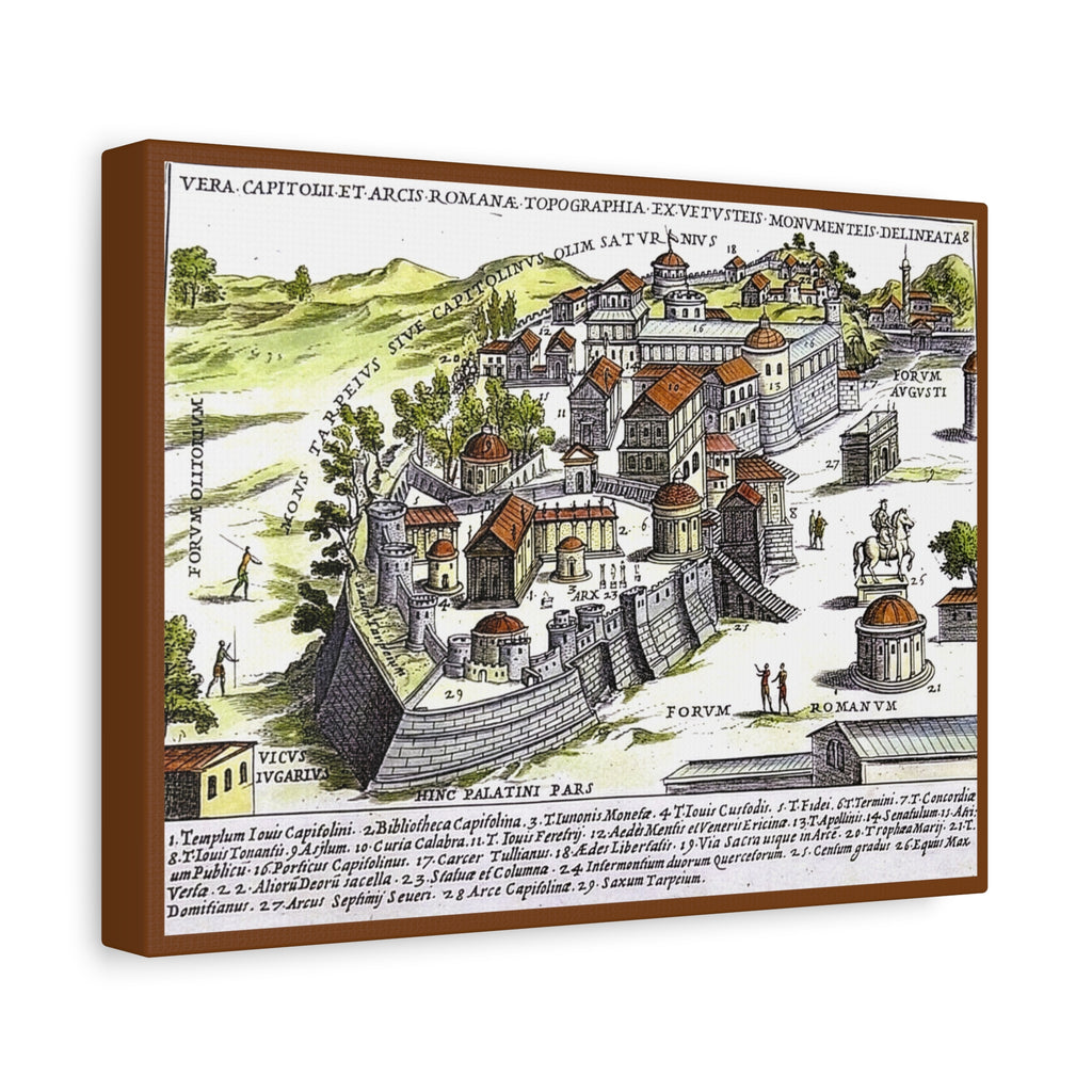 Capitoline Hill & Roman Forum, Ancient Rome Map Matte Canvas
