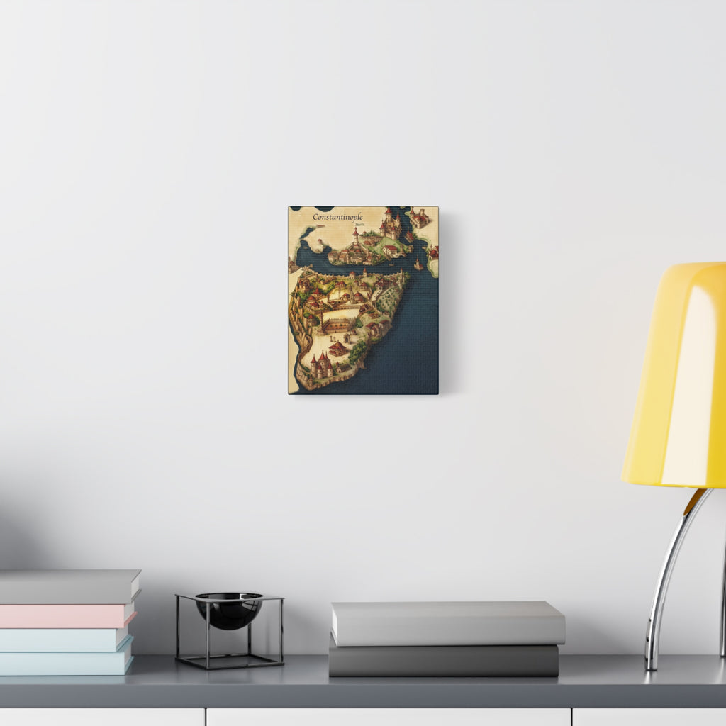 Constantinople Vintage Map Matte Canvas Print — Stretched 1.25"