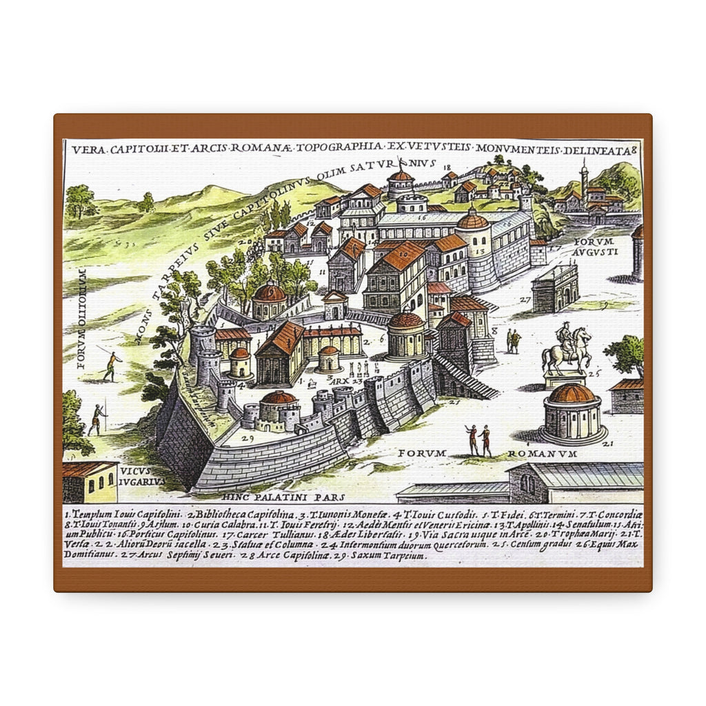 Capitoline Hill & Roman Forum, Ancient Rome Map Matte Canvas