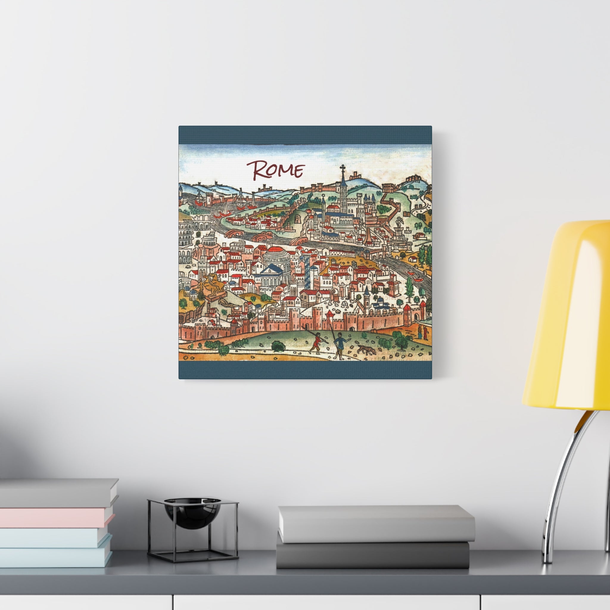 Renaissance Bird's-Eye Map of Rome Matte Canvas