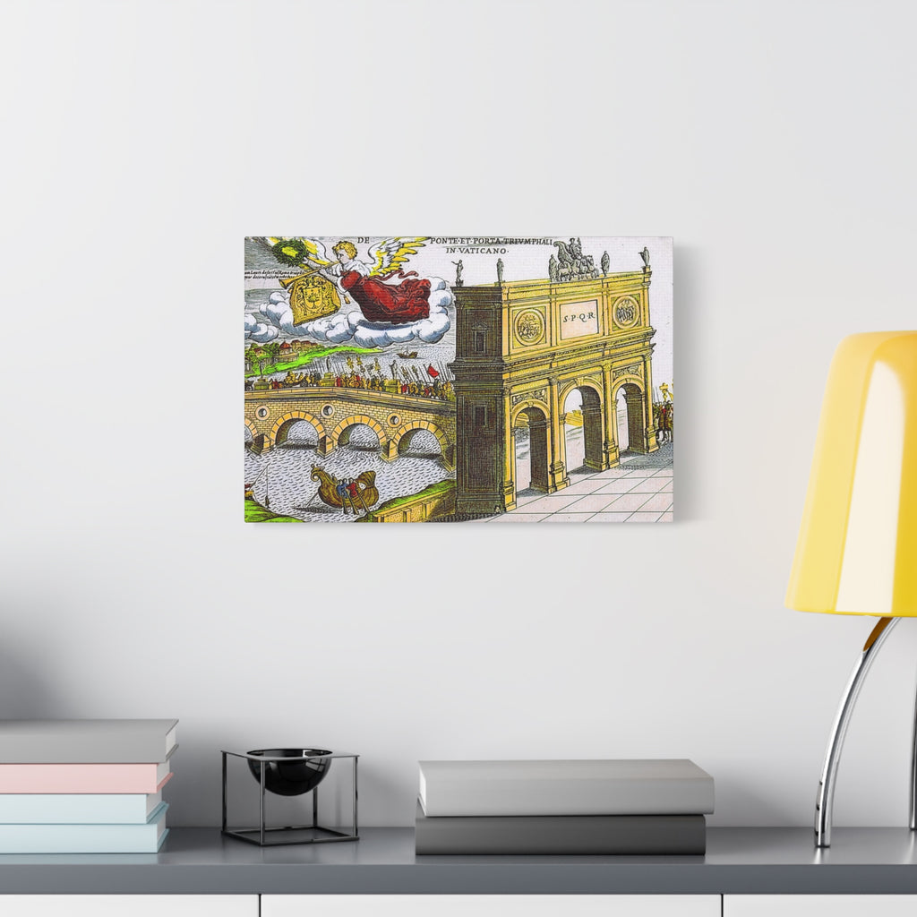 Ancient Rome Arch Illustration Matte Canvas