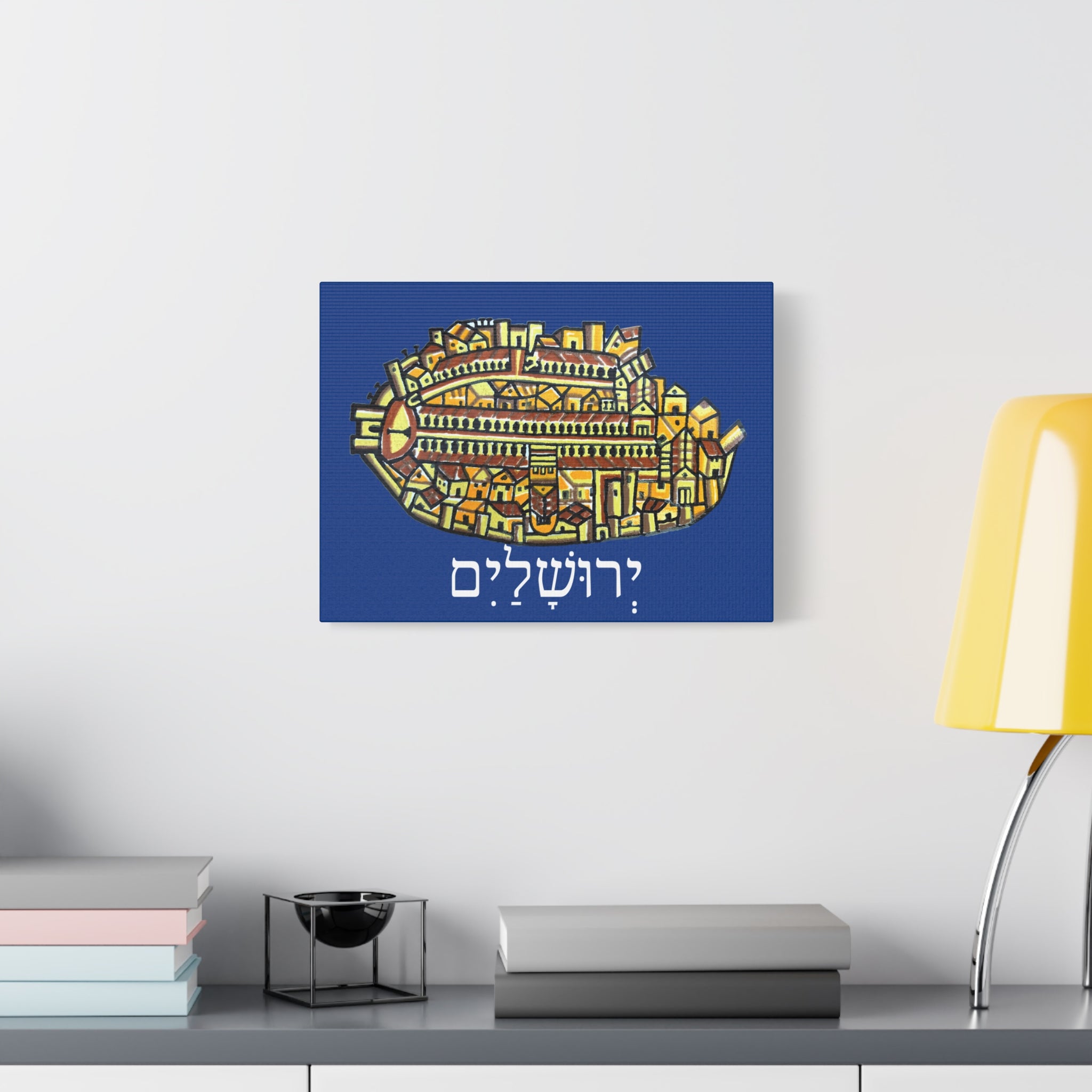 Jerusalem Madaba Map Stretched Canvas Art