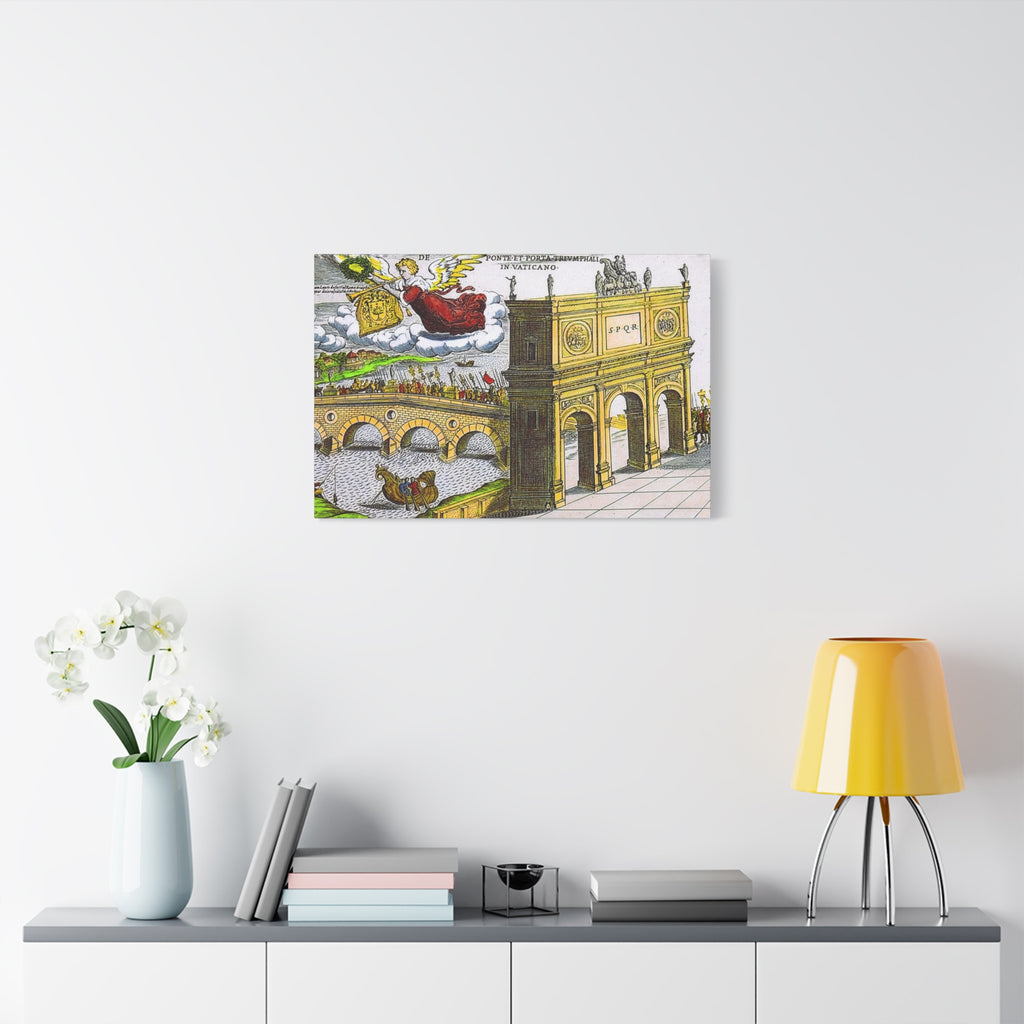 Ancient Rome Arch Illustration Matte Canvas