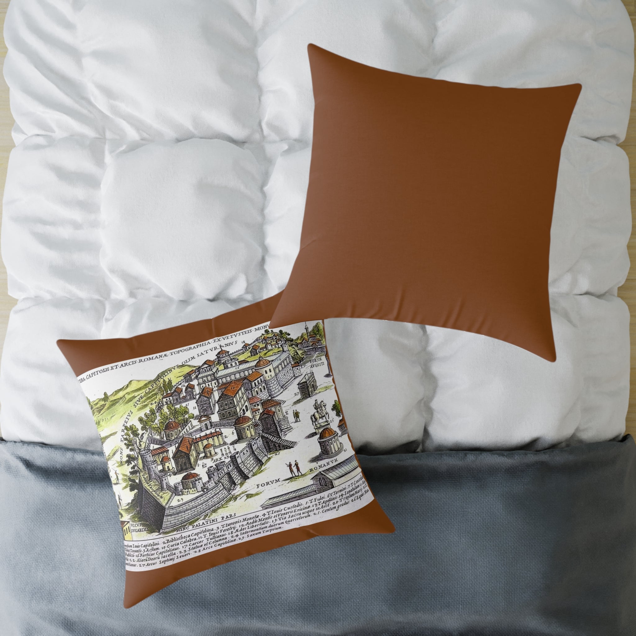 Capitoline Hill & Roman Forum, Ancient Rome Map Pillow | Ancient Rome Throw Pillow