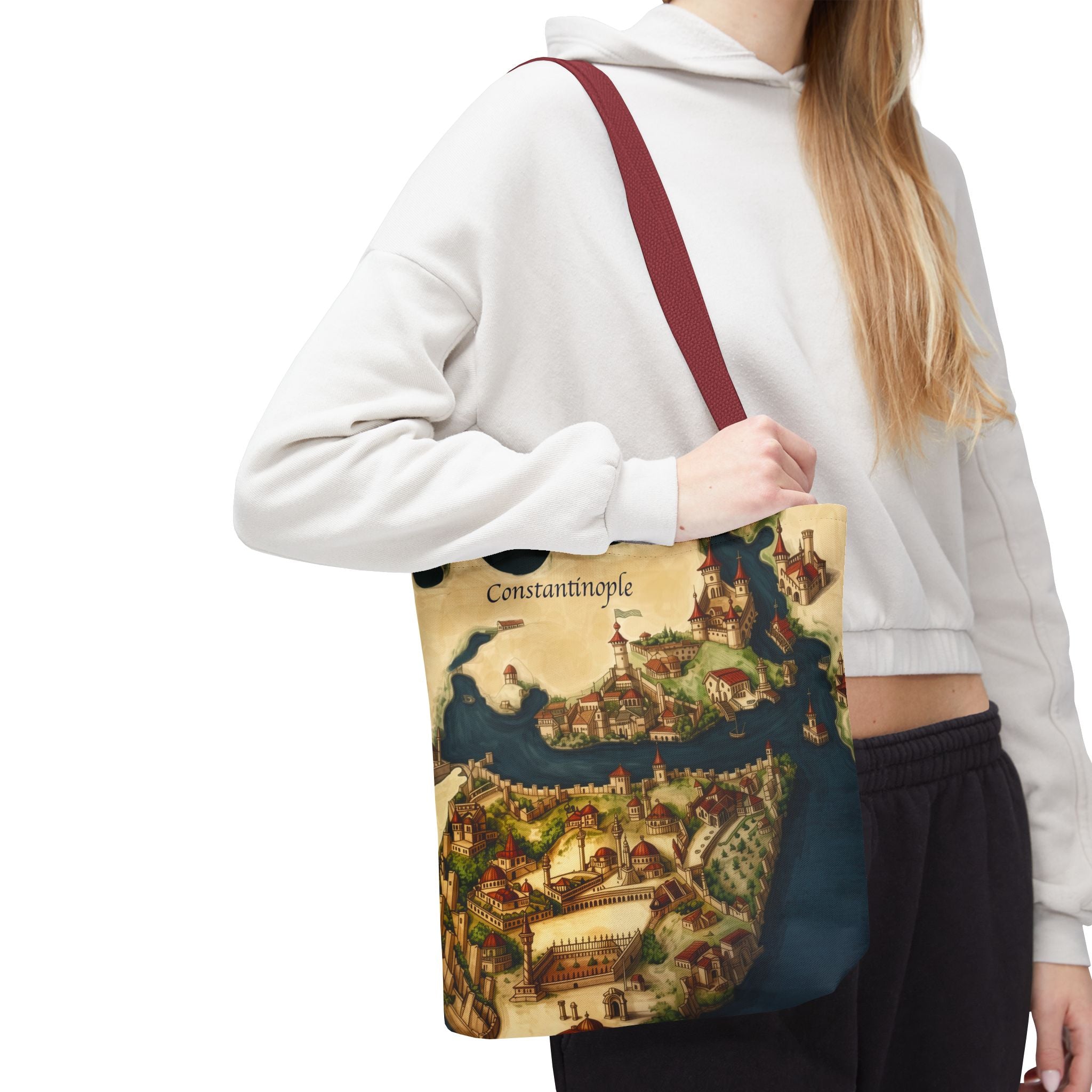 Constantinople Map Tote Bag — Vintage Cityscape All-Over Print