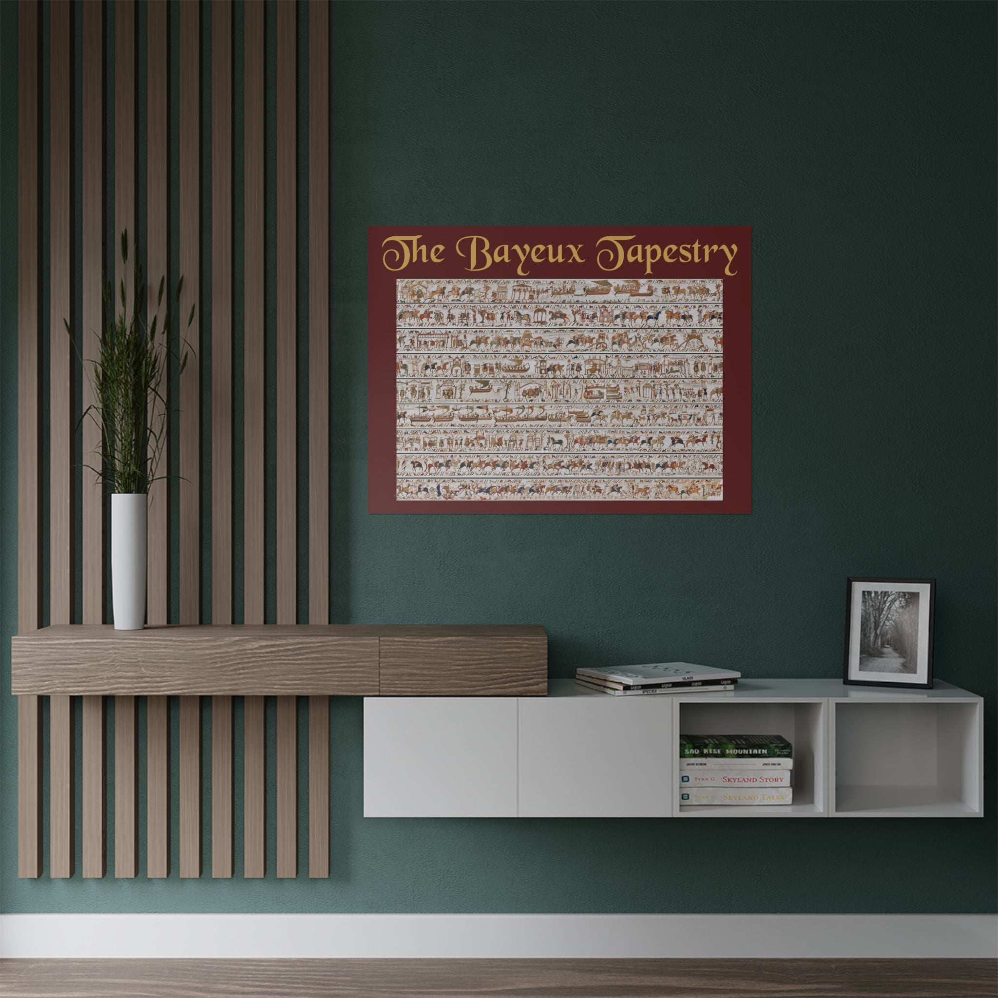 Bayeux Tapestry Continuous Scene Satin Poster | Medieval Norman Conquest Wall Art