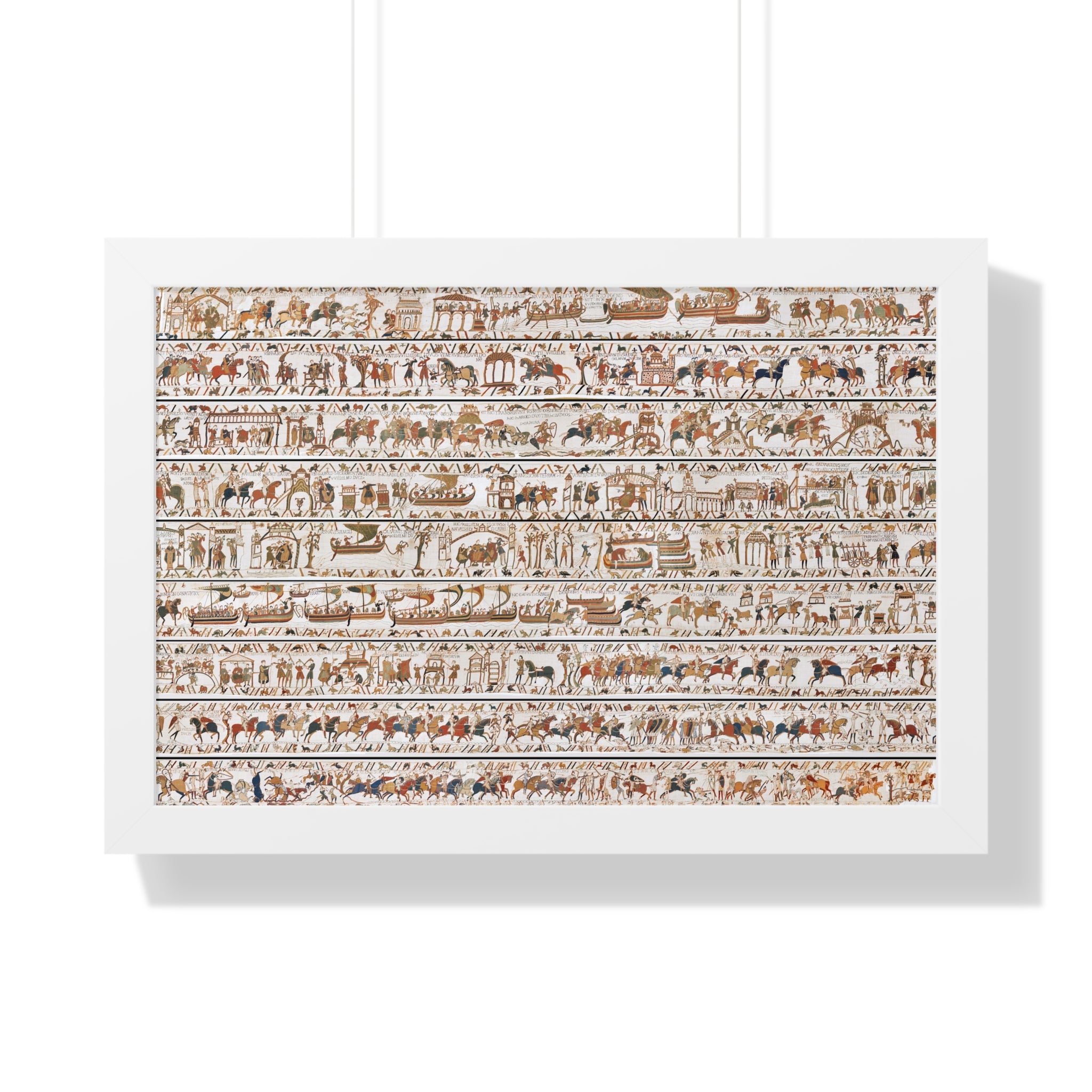 The Bayeux Tapestry (Complete Panorama) Framed Art Poster | Illustration of Norman Conquest Print