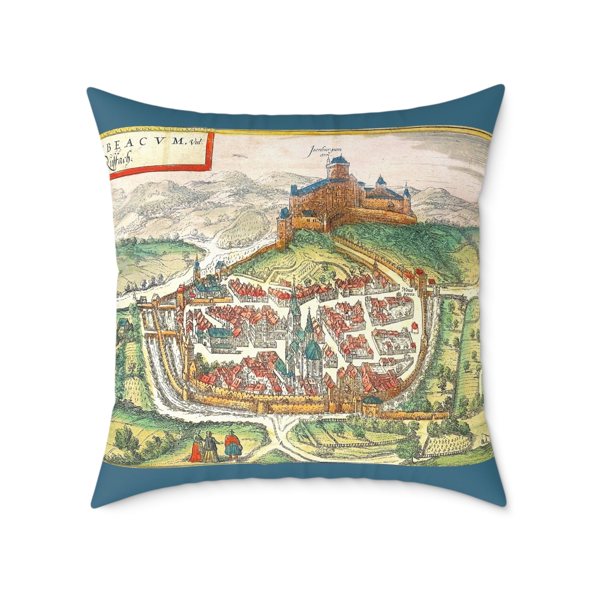 Rouffach Alsace Vintage Cityprint Pillow