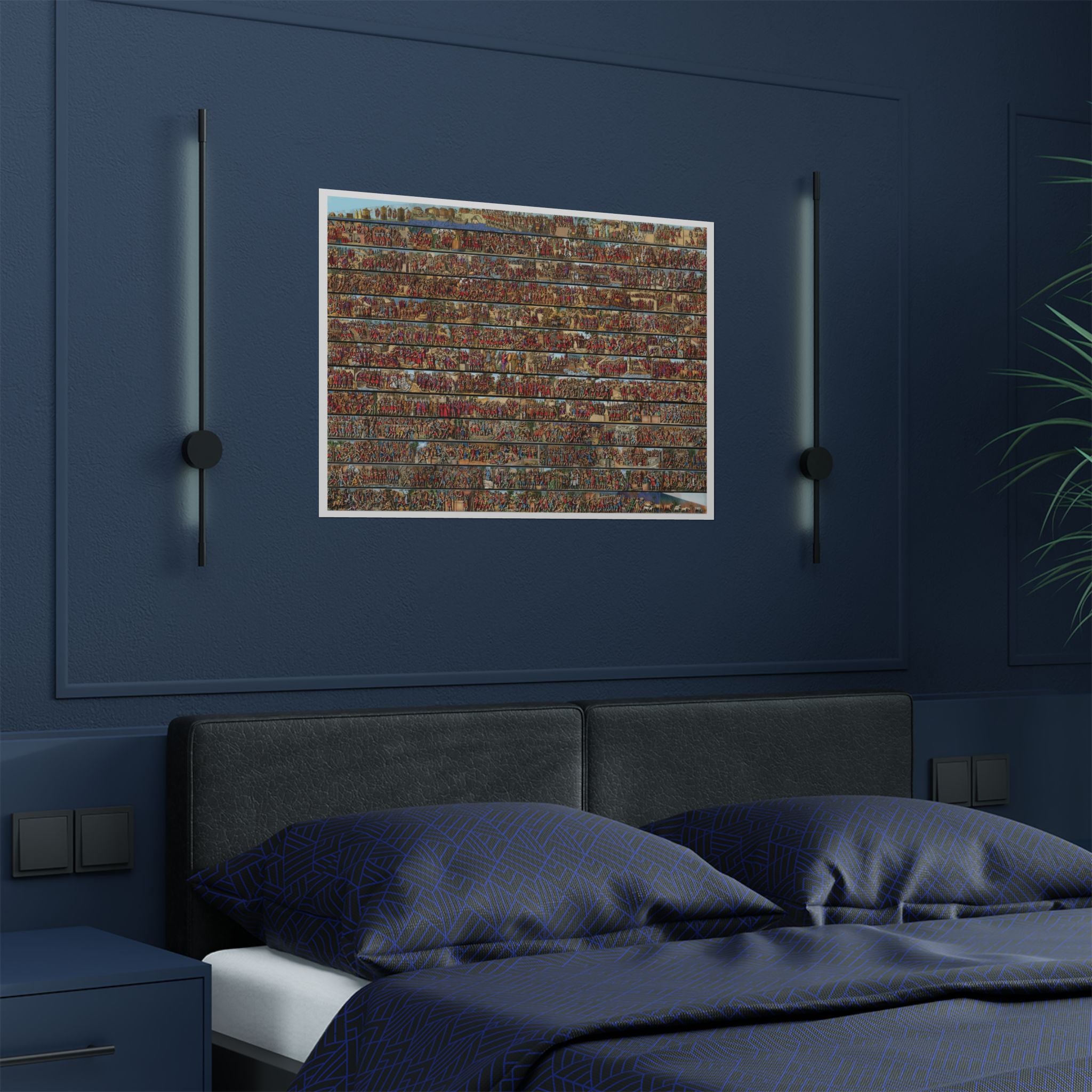 Colorized Trajan's Column Engraving Art Poster