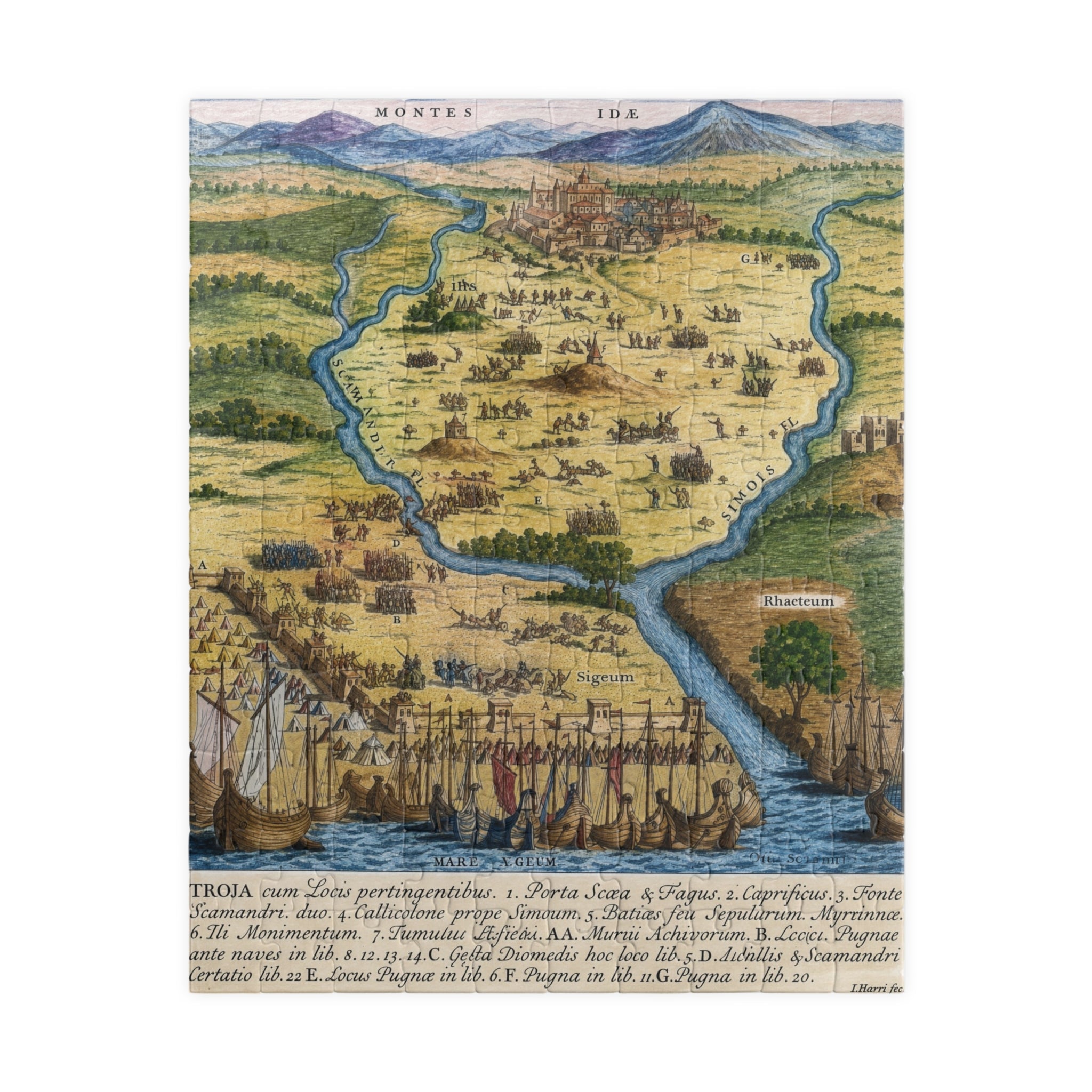 City of Troy Historic Map Jigsaw Puzzle — Vintage Cartography 110/252/520-Piece