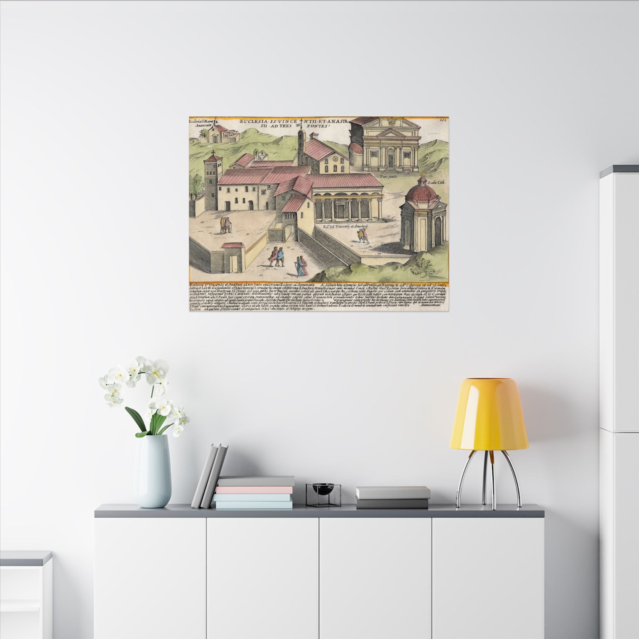 The Church of Saints Vincent and Anastasius at the Three Fountains Historic Canvas Wall Art