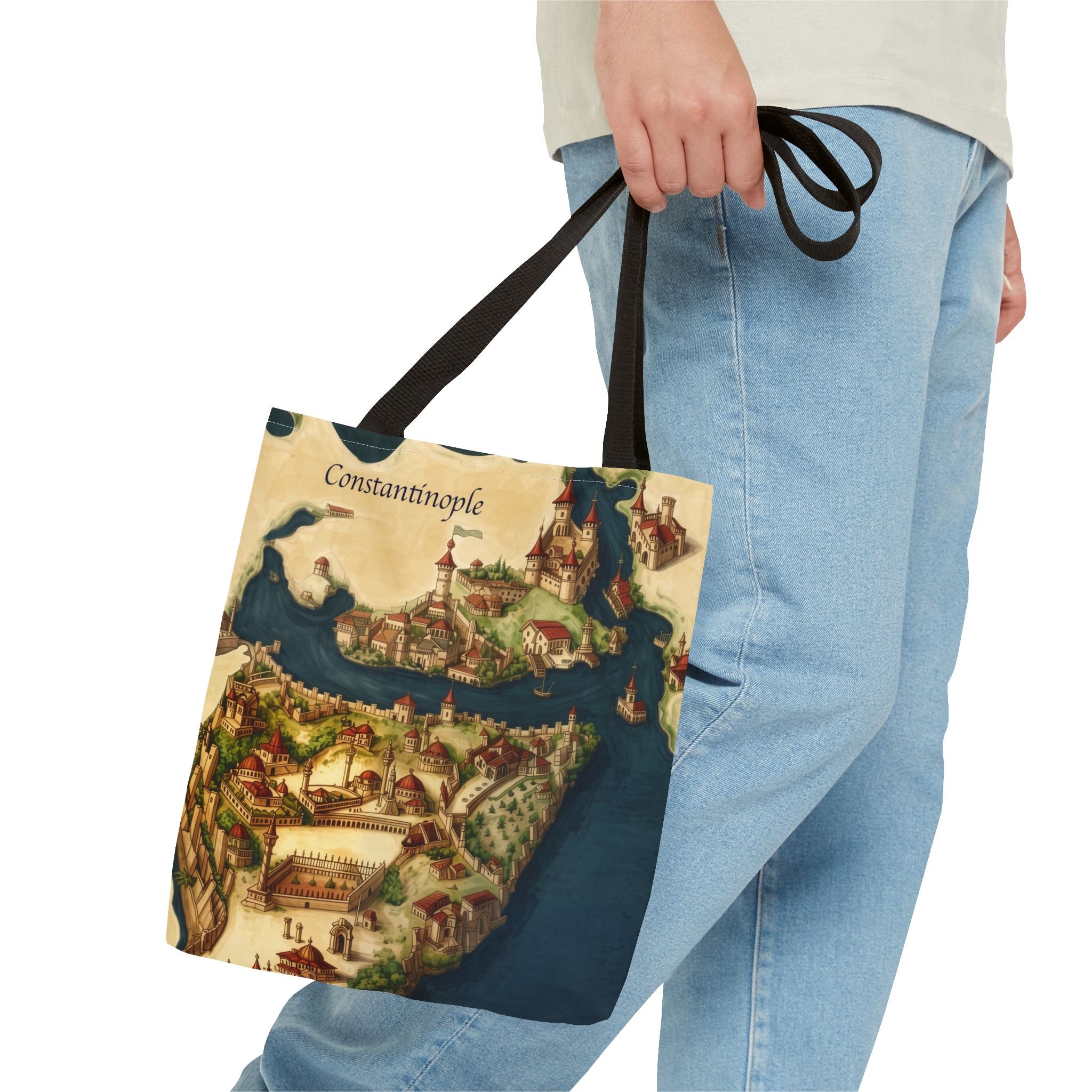 Constantinople Map Tote Bag — Vintage Cityscape All-Over Print