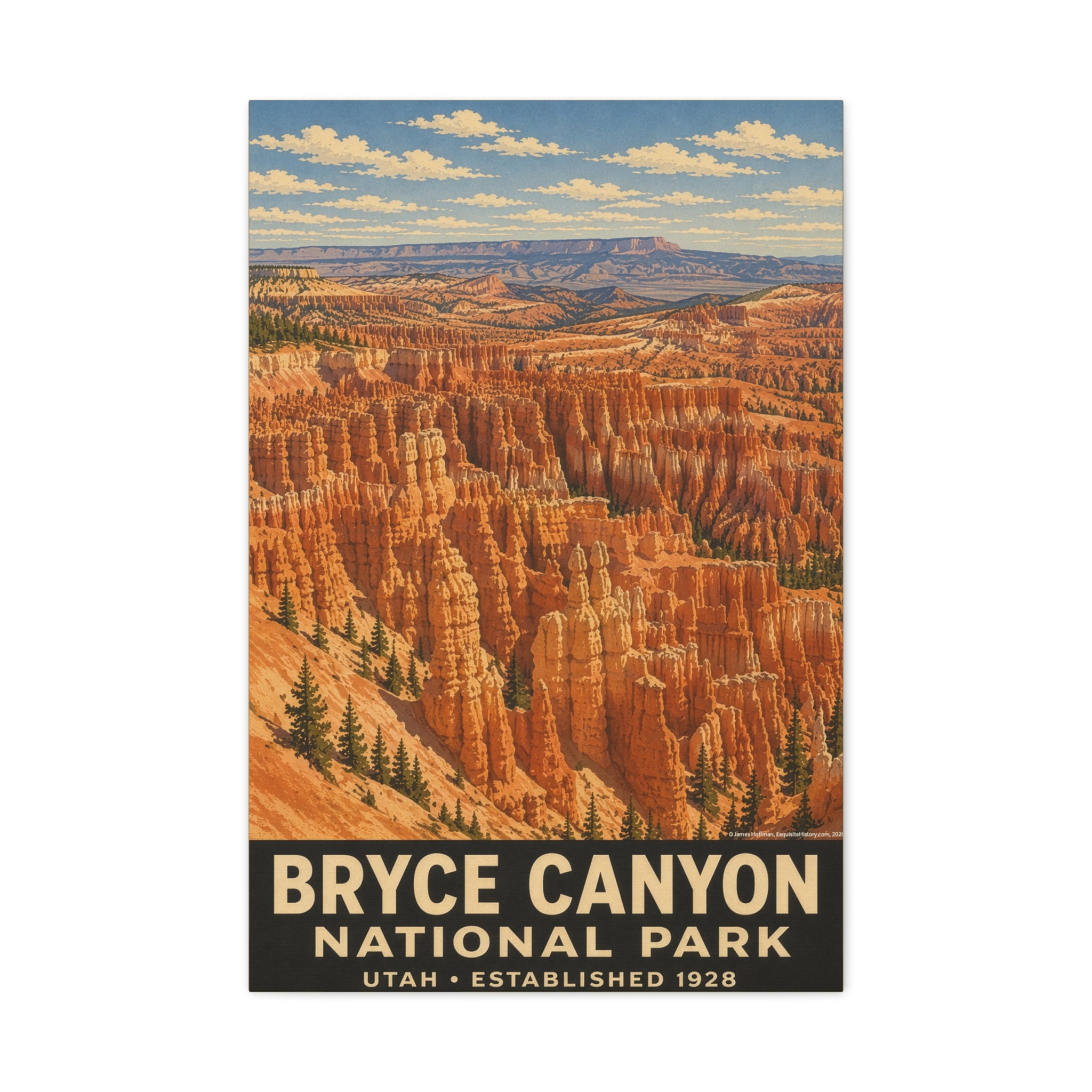 Bryce Canyon National Park Vintage Travel Poster Canvas