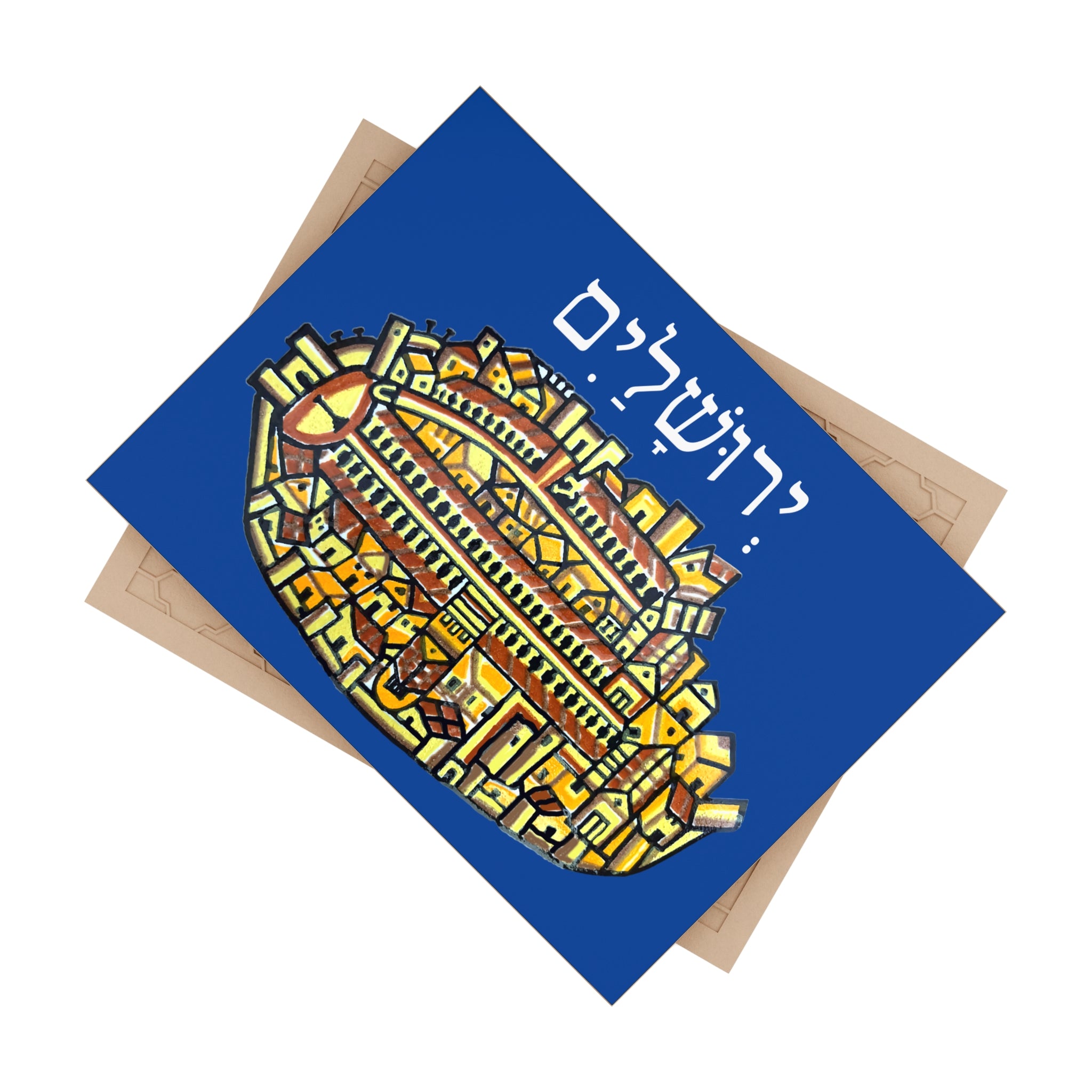 The Historic Madaba Map Jerusalem Ceramic Tile | Hebrew City Map Tile
