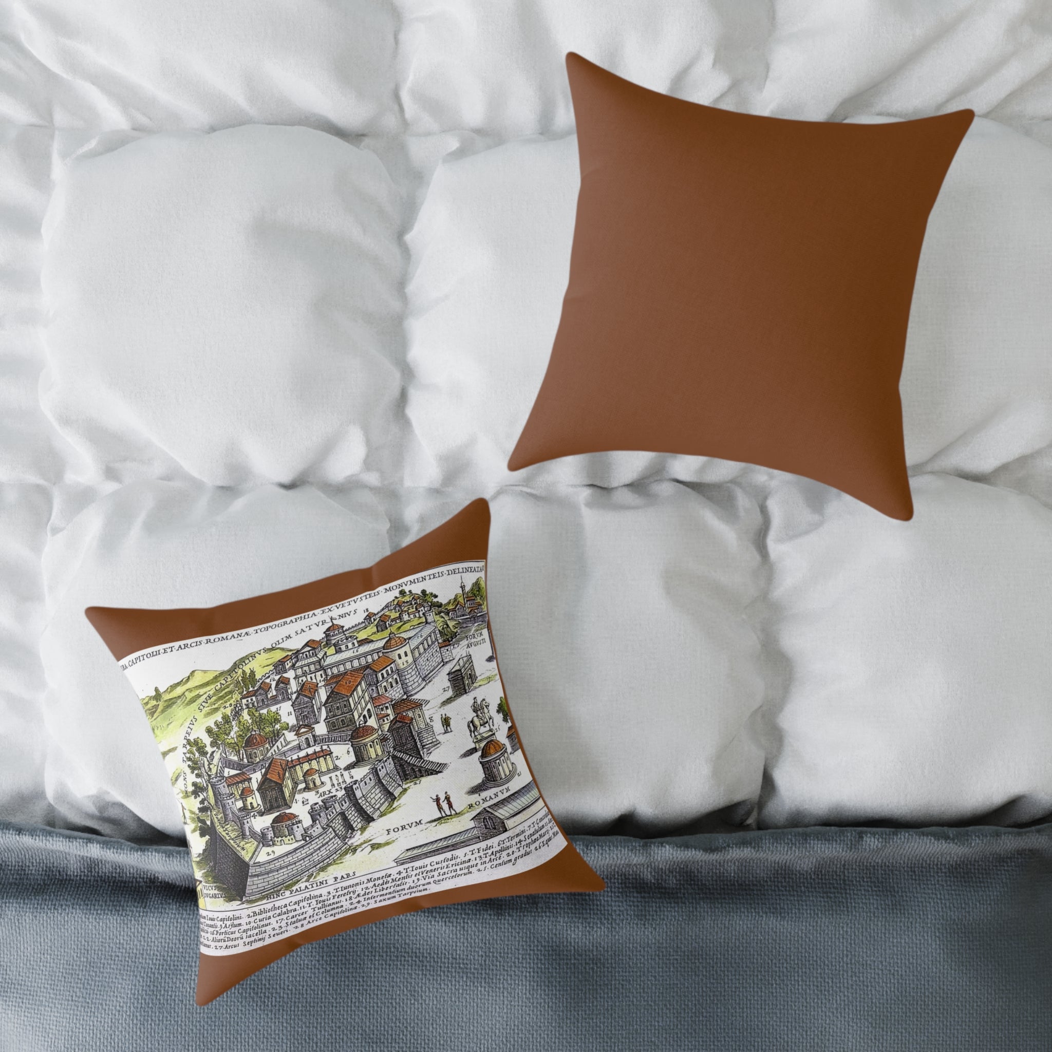 Capitoline Hill & Roman Forum, Ancient Rome Map Pillow | Ancient Rome Throw Pillow