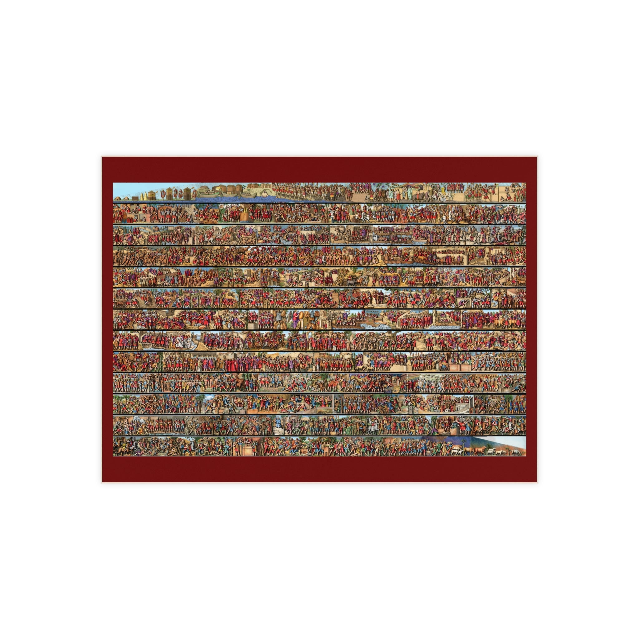 Colorized Trajan's Column Engravings Depiction Ceramic Photo Tile