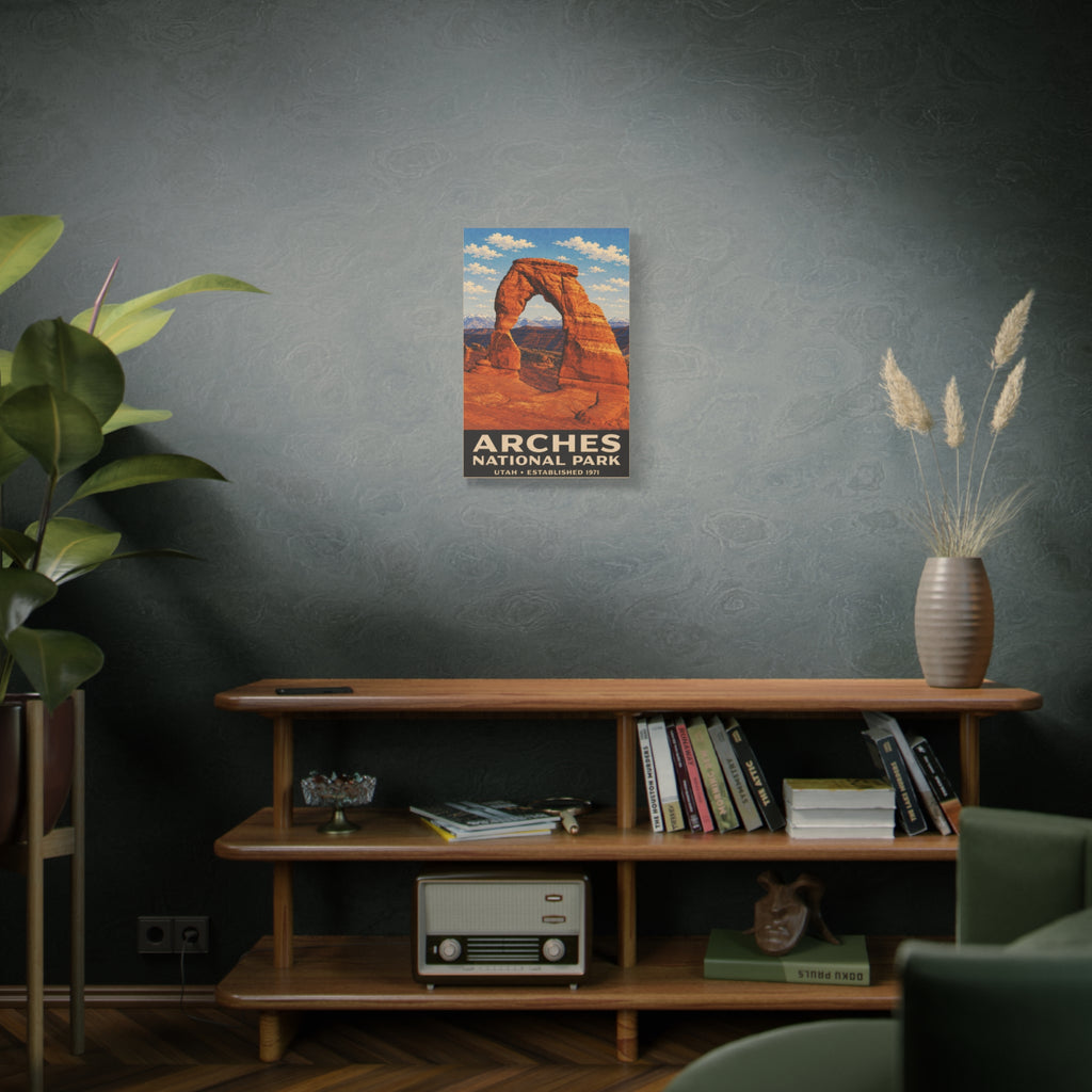 Arches National Park Vintage Poster Canvas Print — Matte Stretched Wall Art