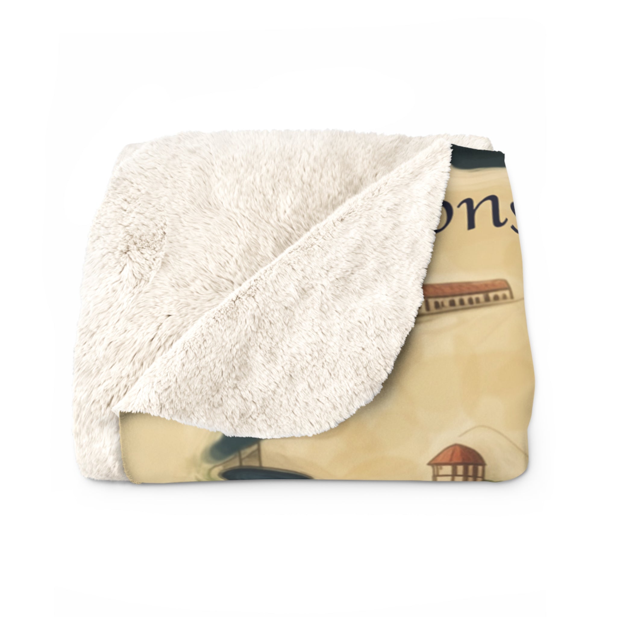 Constantinople Vintage Map Sherpa Fleece Blanket