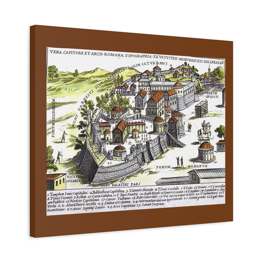Capitoline Hill & Roman Forum, Ancient Rome Map Matte Canvas