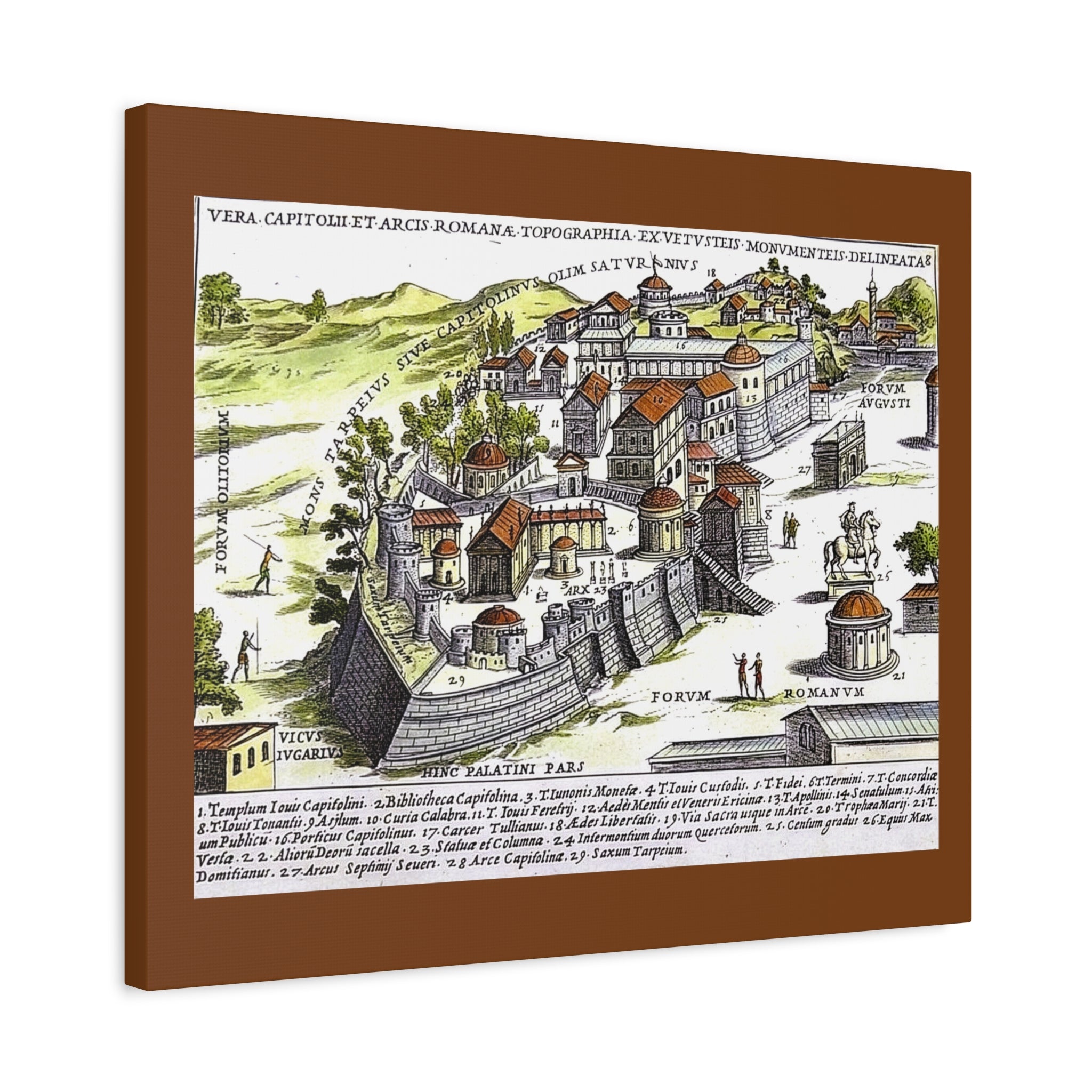 Capitoline Hill & Roman Forum, Ancient Rome Map Matte Canvas