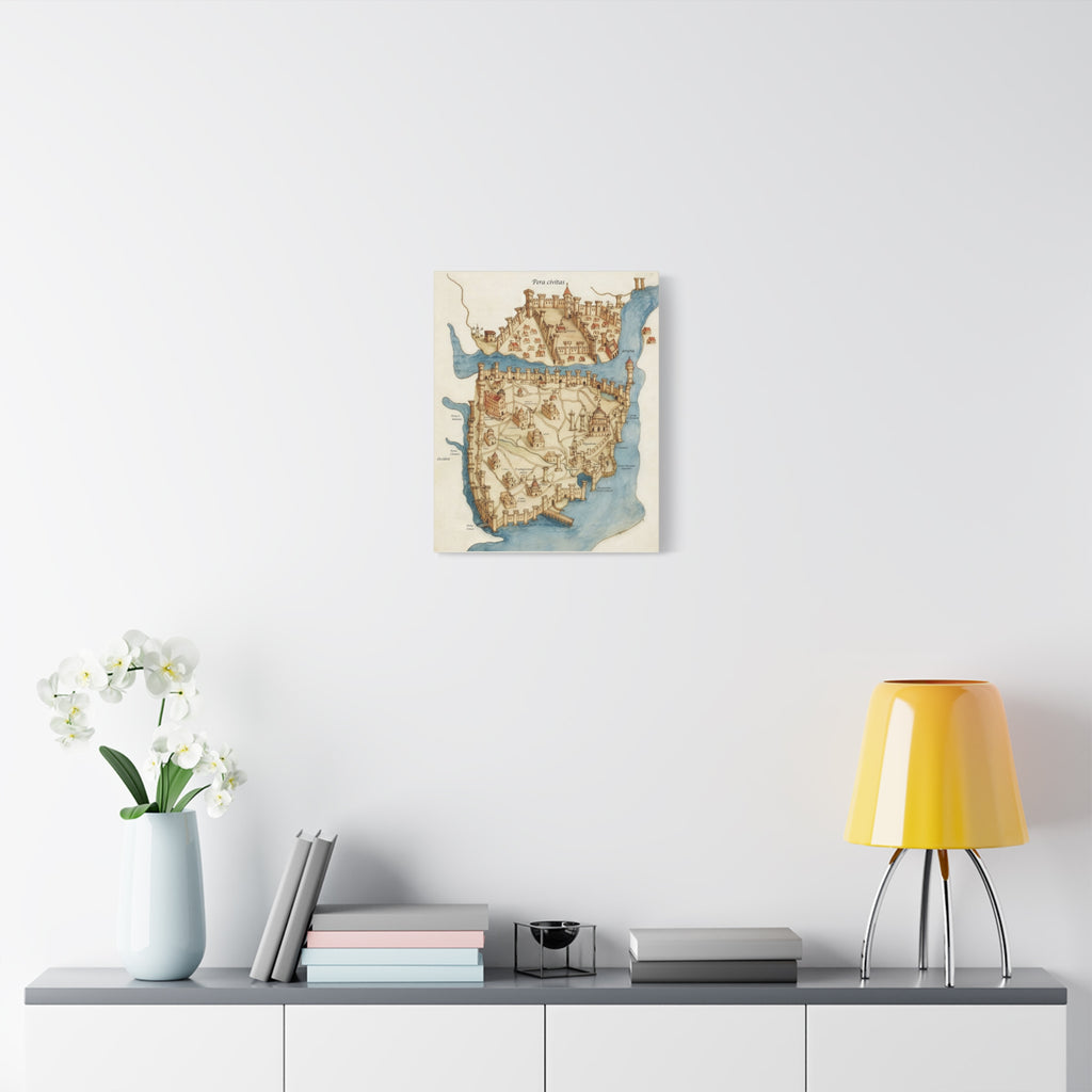 Medieval Constantinople City Map Canvas Print — Vintage Map Wall Art