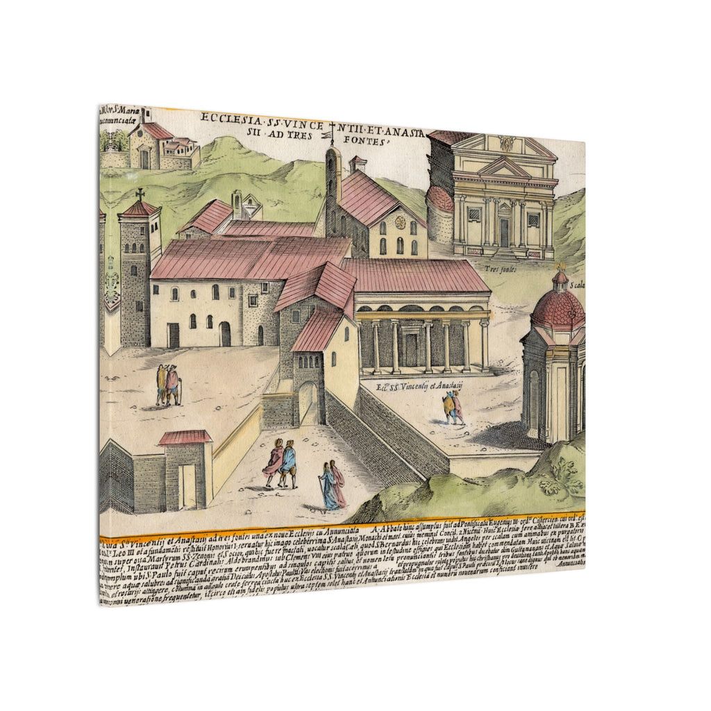 The Church of Saints Vincent and Anastasius at the Three Fountains Historic Canvas Wall Art