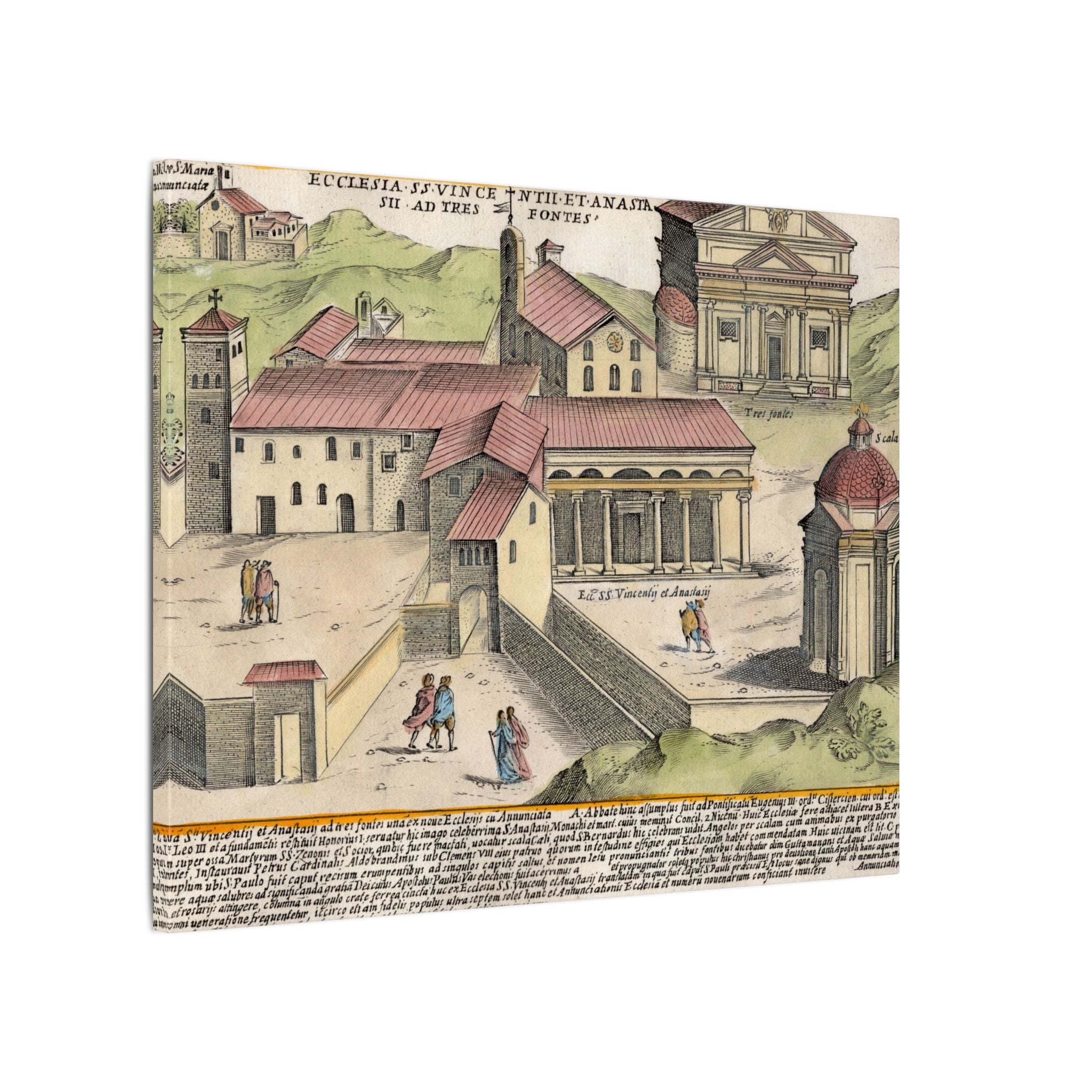 The Church of Saints Vincent and Anastasius at the Three Fountains Historic Canvas Wall Art