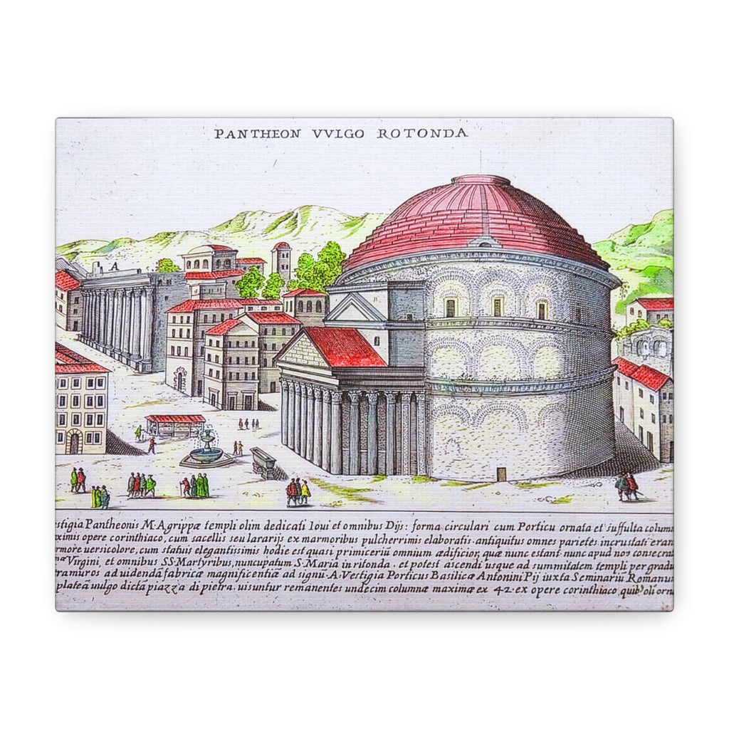 Pantheon Engraving Canvas Print Matte Stretched Canvas