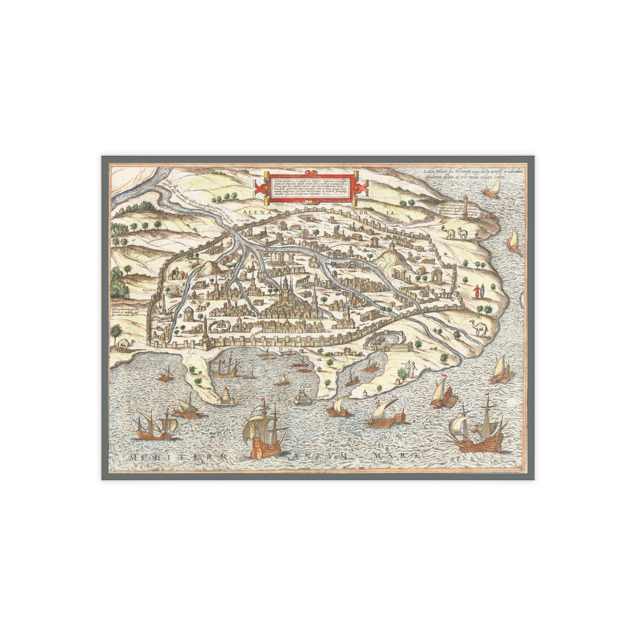 Braun and Hogenberg's Alexandria--Renaissance City View of Egypt's Great Port